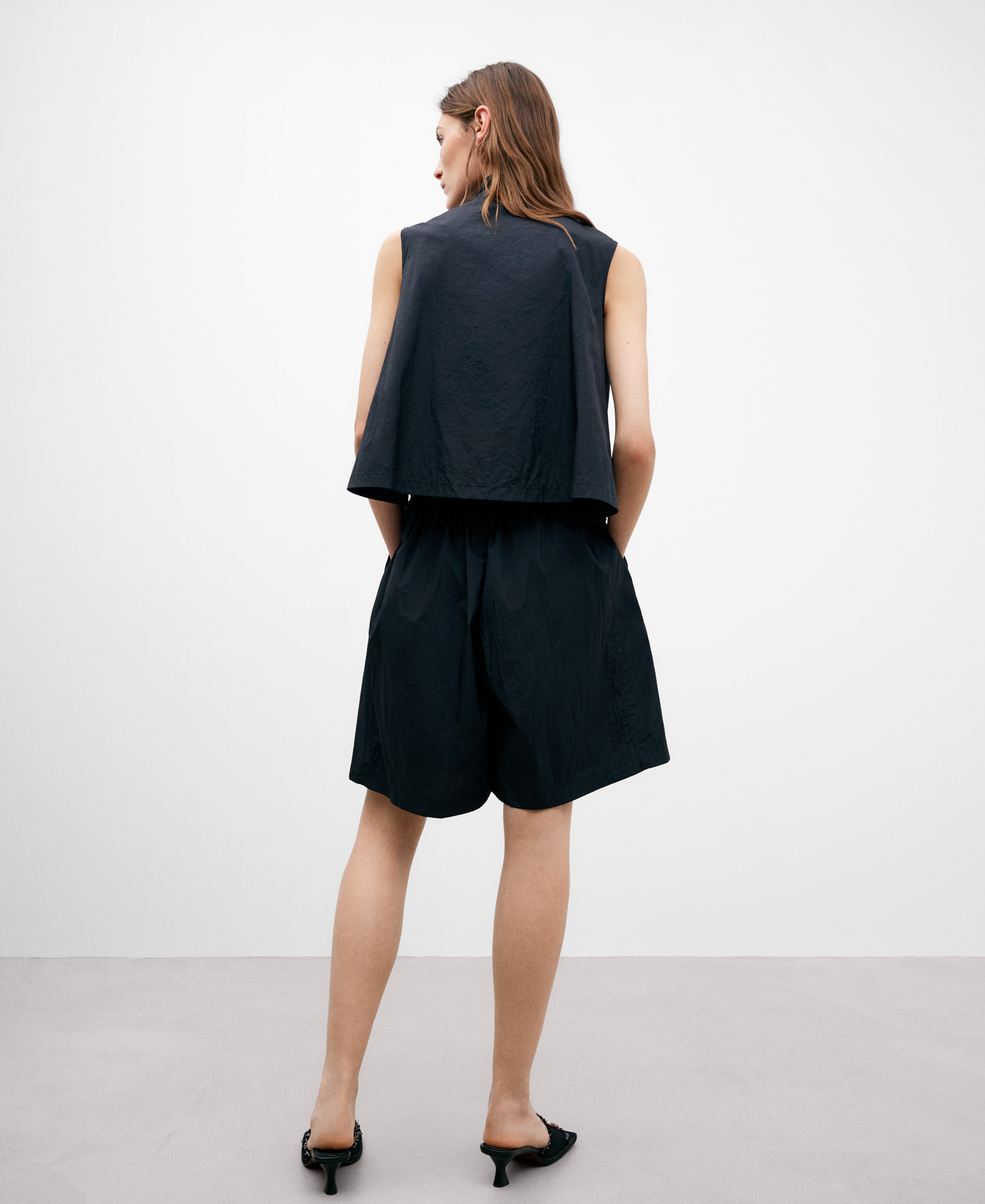 Recycled nylon short black jumpsuit image number 2