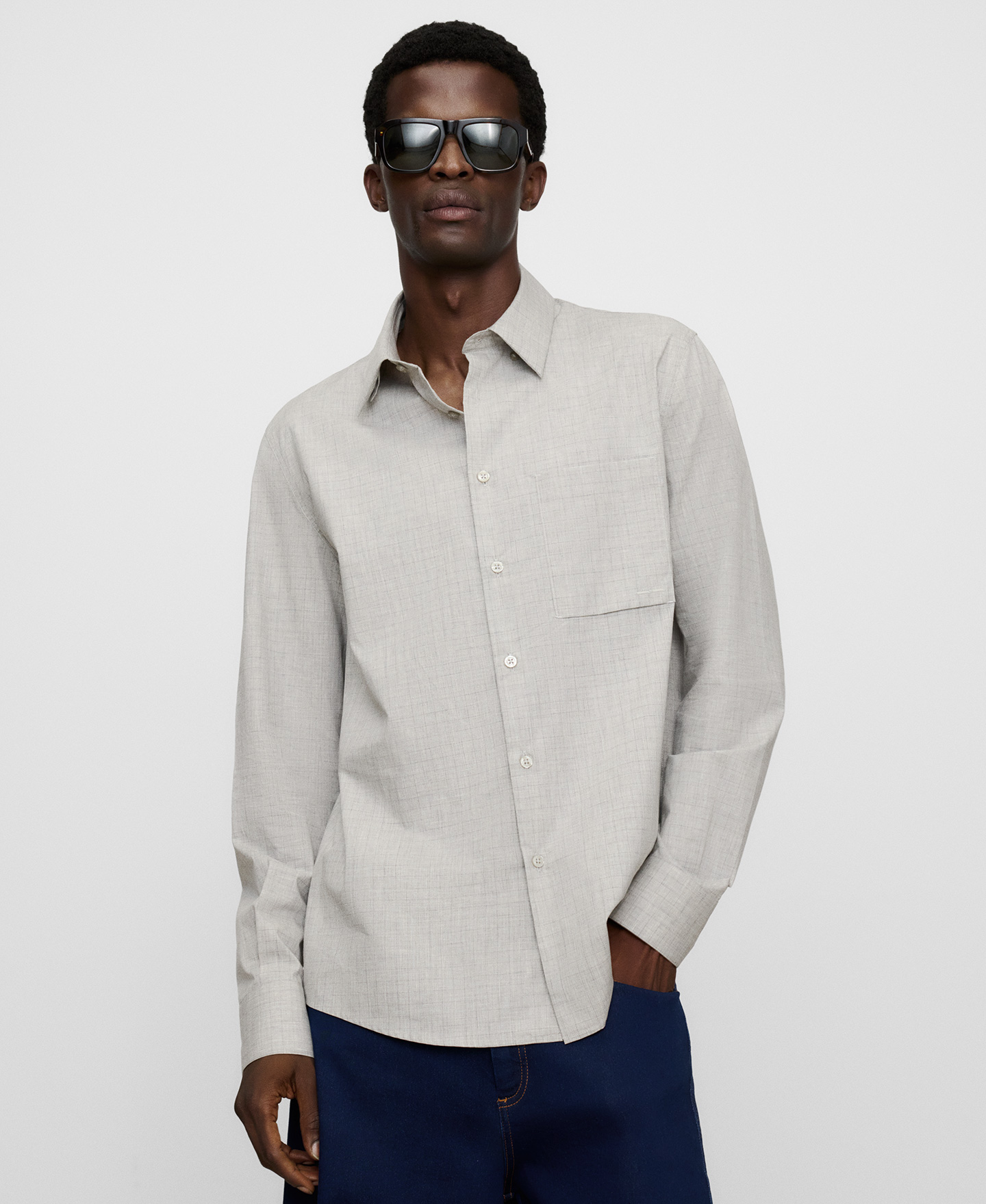 Cotton regular fit checkered shirt image number 0