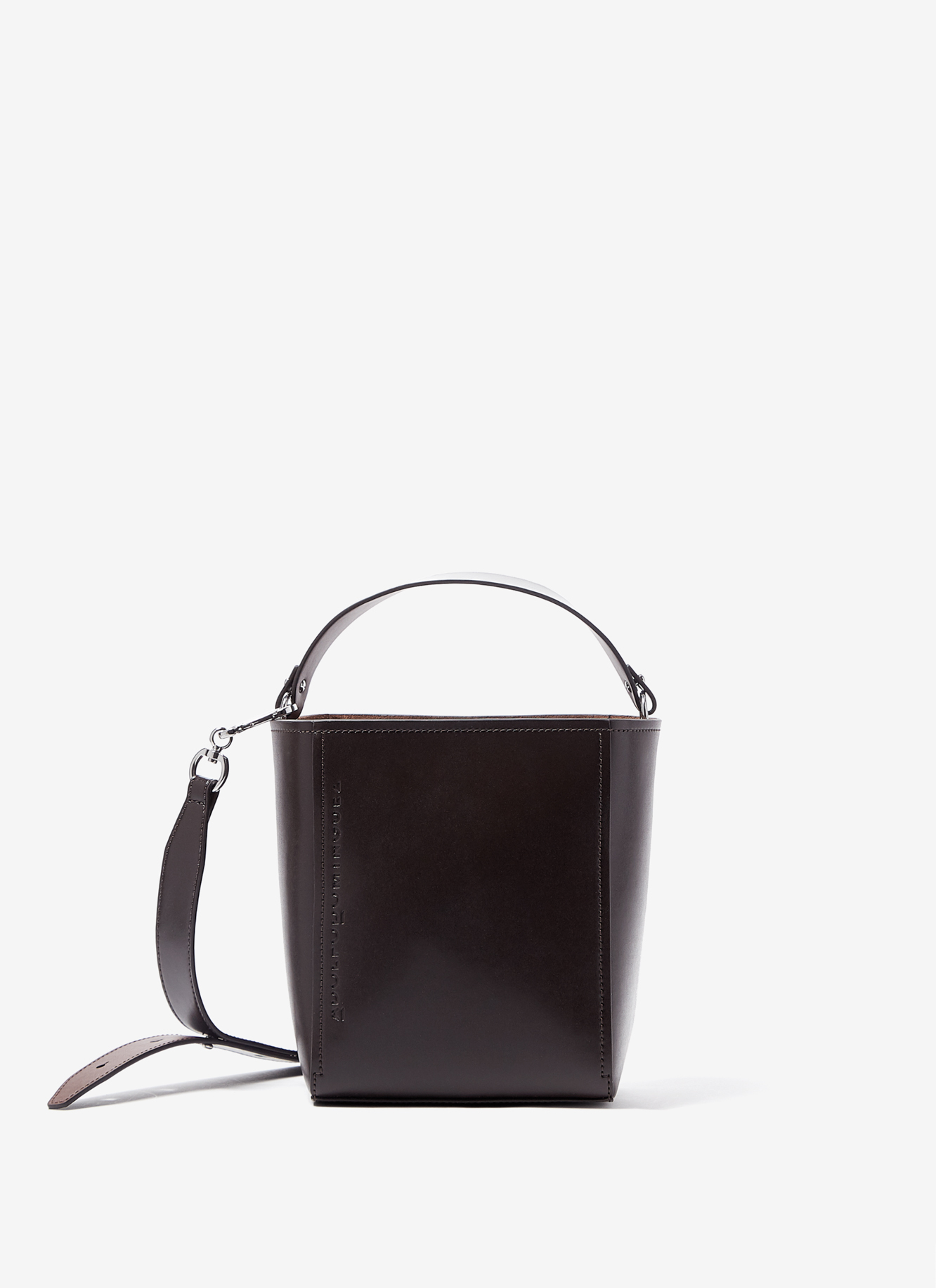 Glossy vachetta leather mini bucket bag image number 0