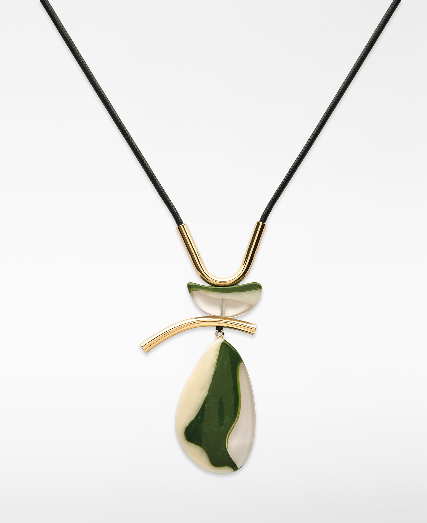 Collier &agrave; &eacute;l&eacute;ments mobiles tricolore en r&eacute;sine image number 4