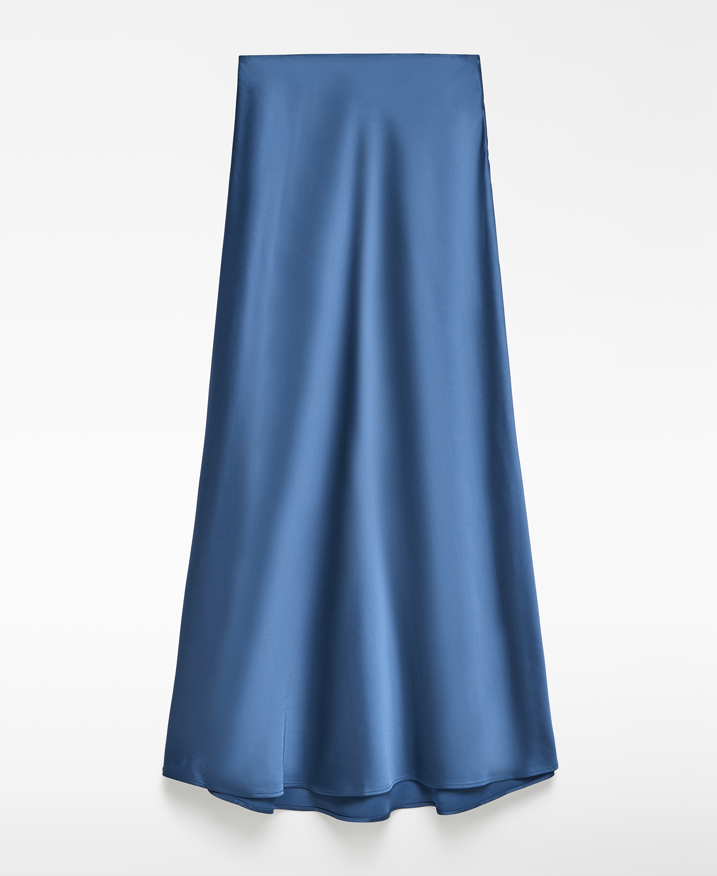 Blauer langer Damenrock aus Satin image number 4