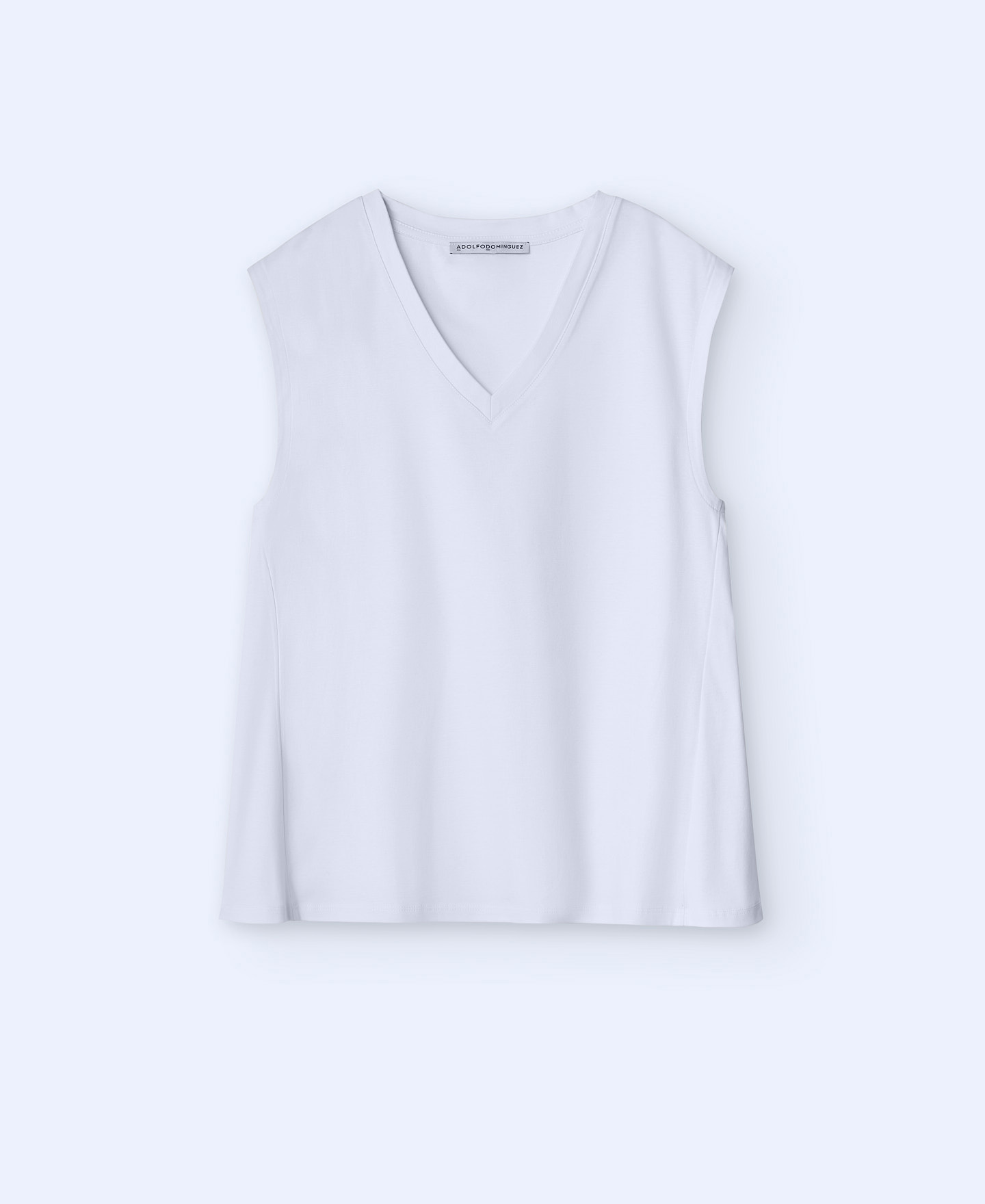 Camiseta sin mangas escote pico image number 6