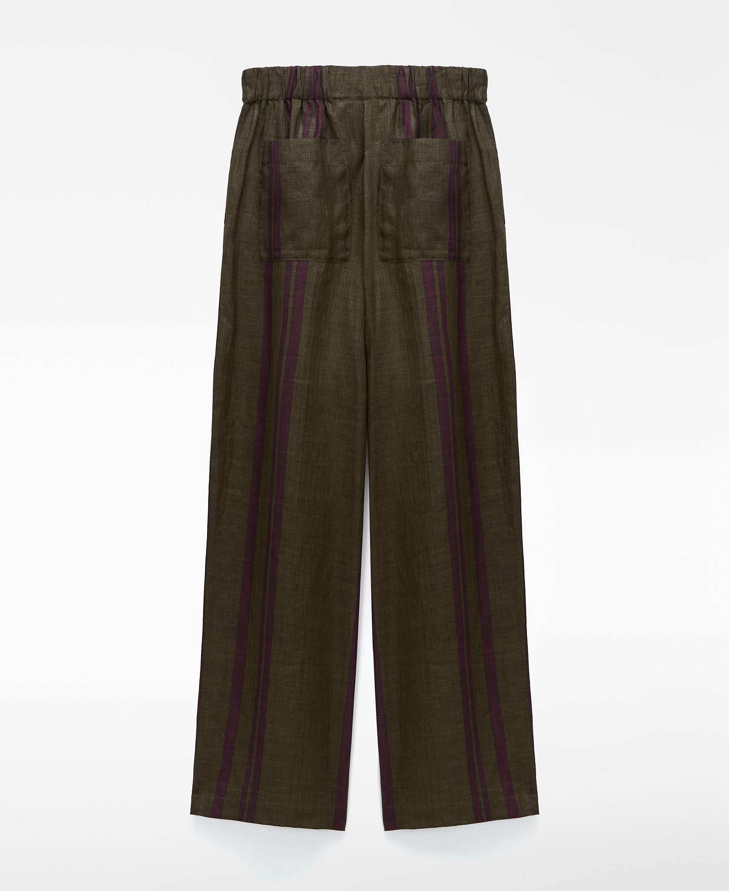 Pantal&oacute;n recto rayas ramio image number 5