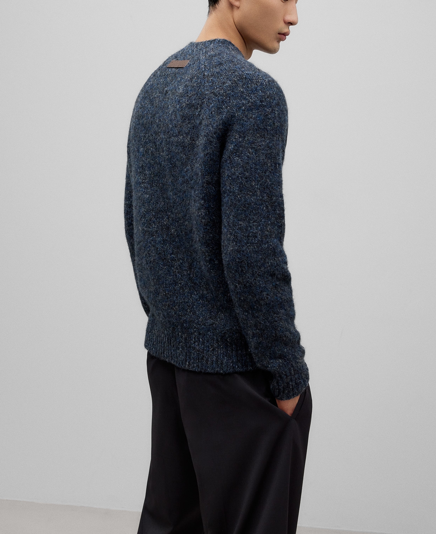 Melange knit sweater man image number 2