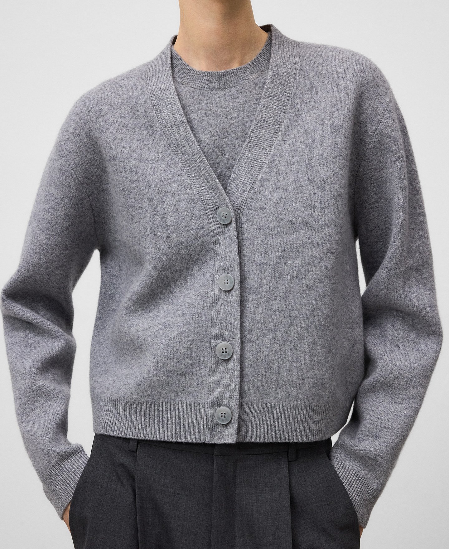 Cárdigan corto lana mujer image number 3