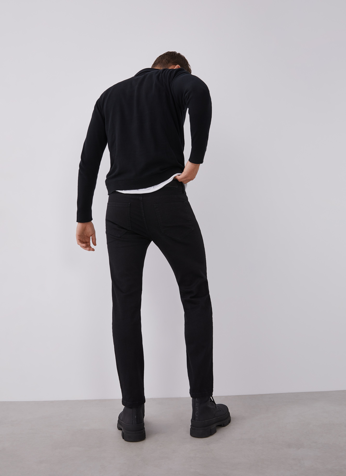 Stretch skinny black trousers image number 1