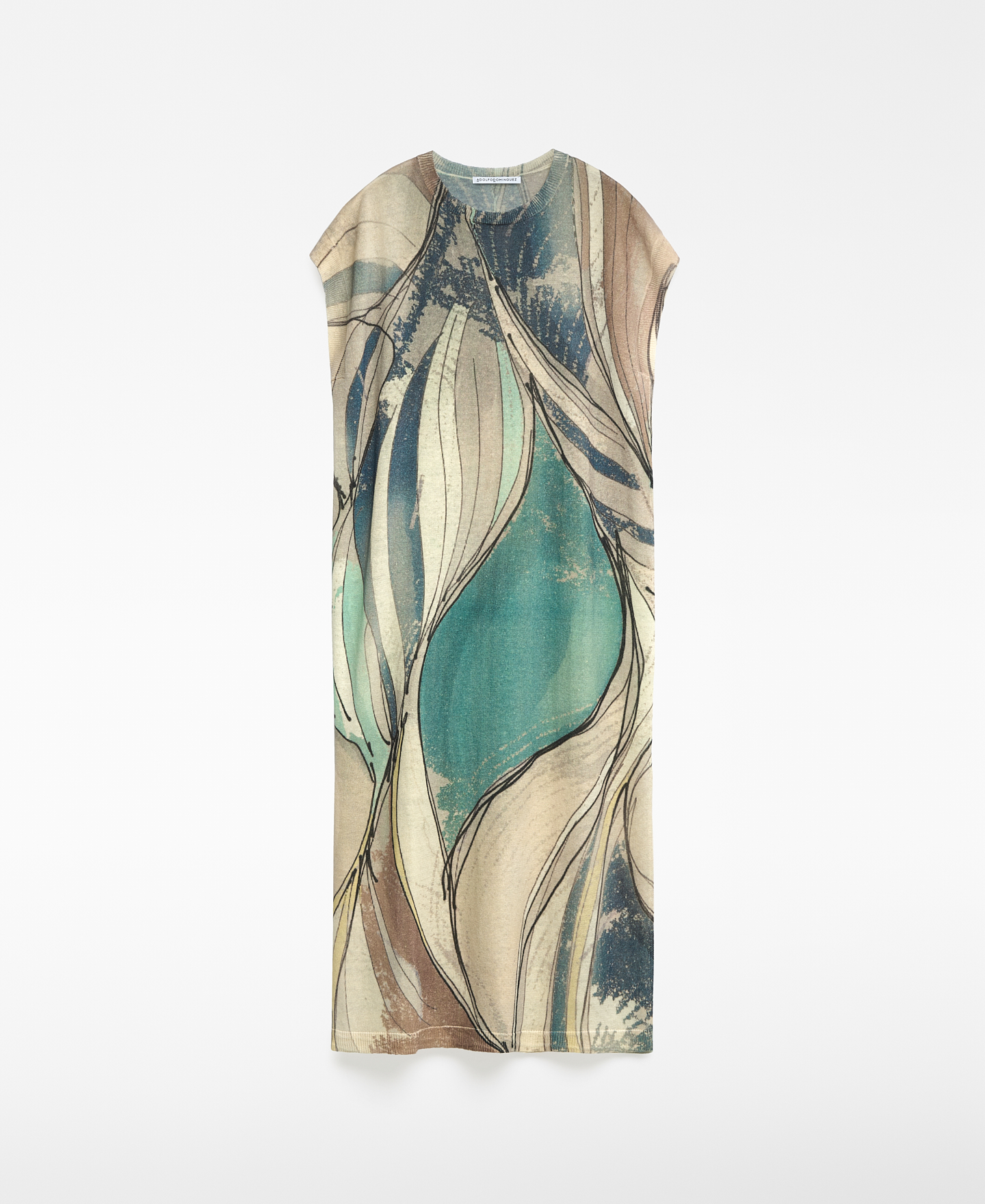 Vestido estampado punto lino mujer image number 4