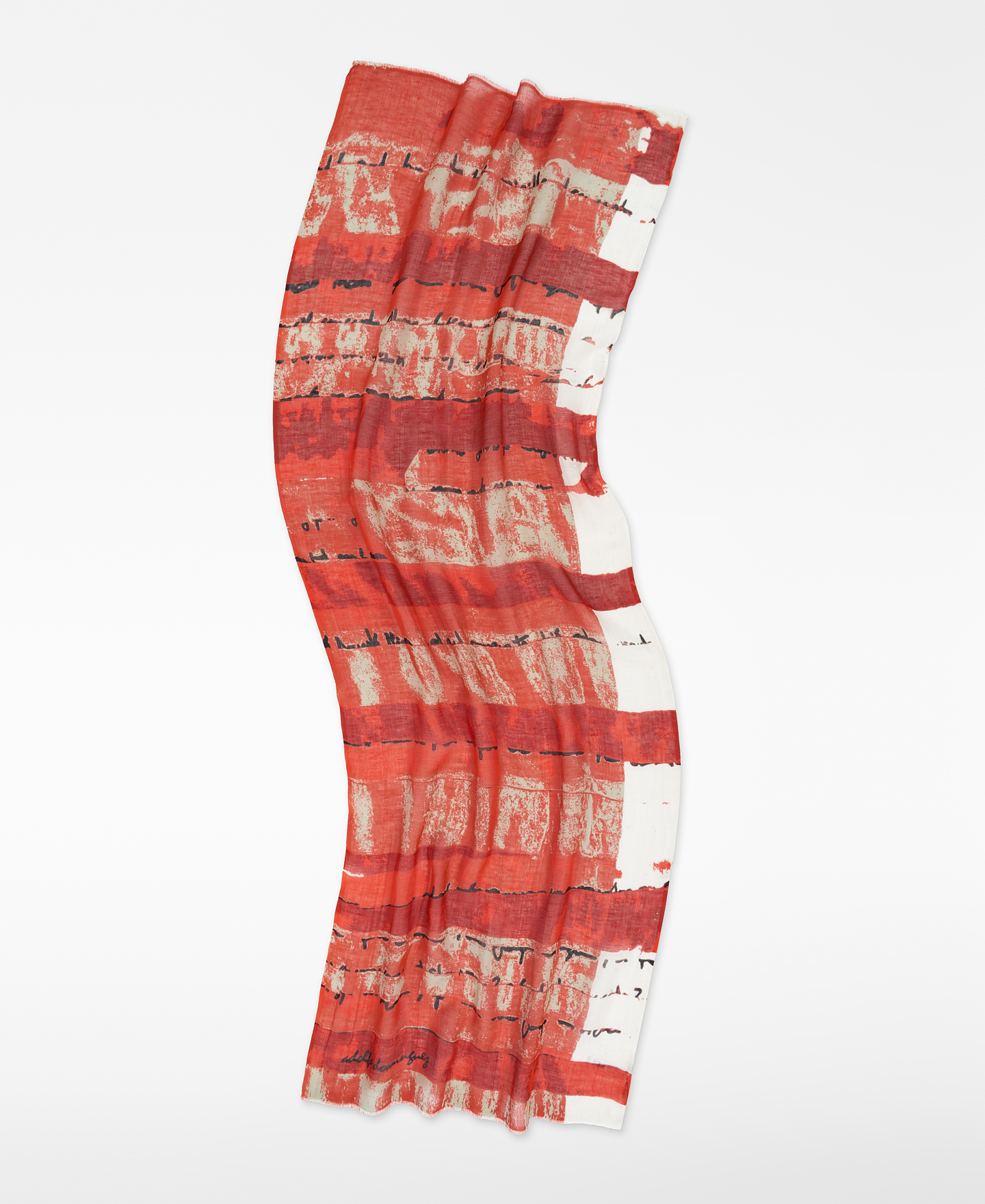 Linen and modal letter-print scarf image number 1