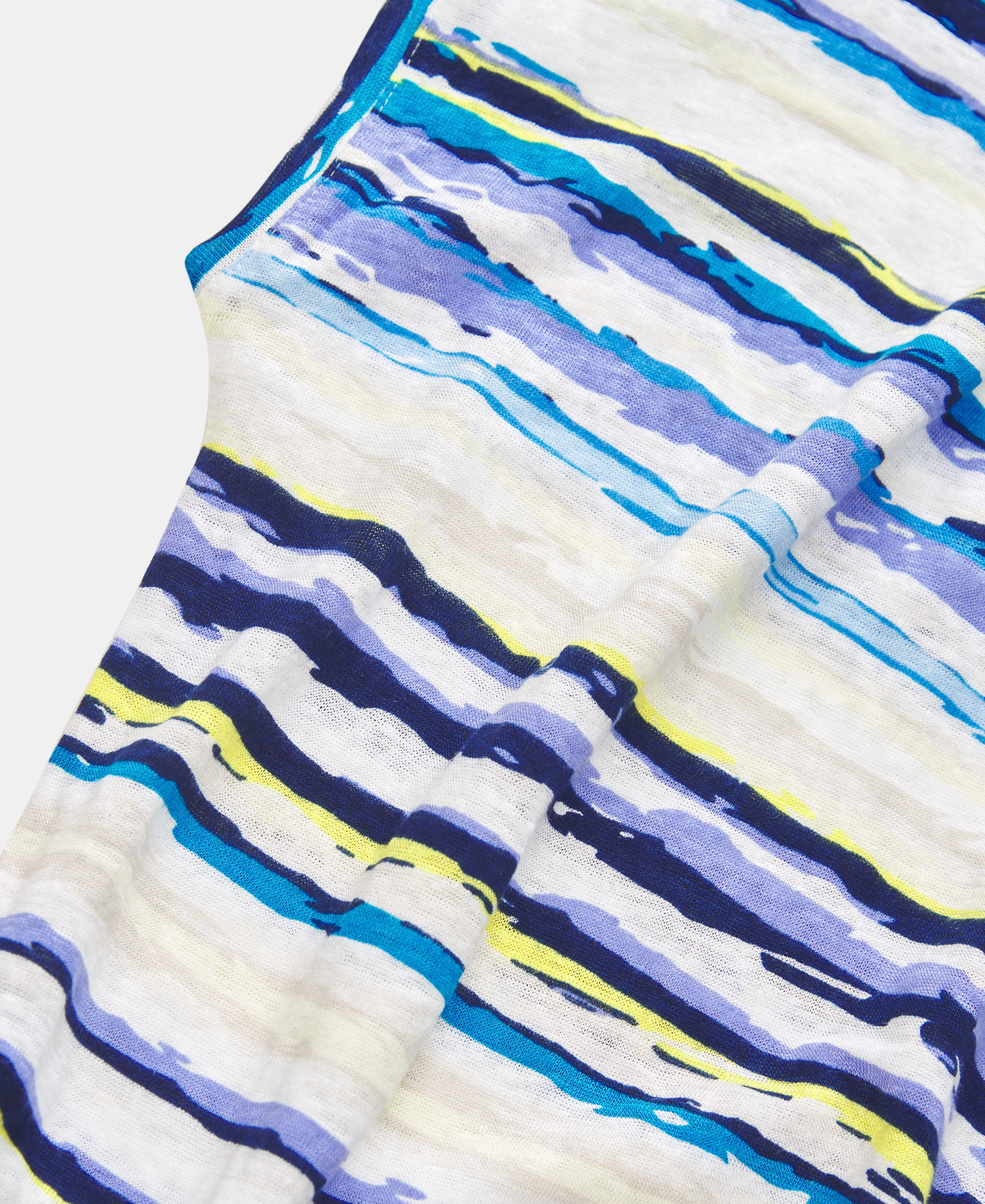 Multicolored striped linen t-shirt image number 6