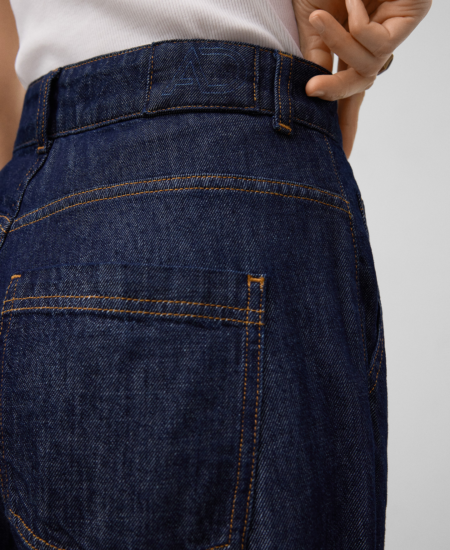 Pantalon droit en coton denim femme image number 3