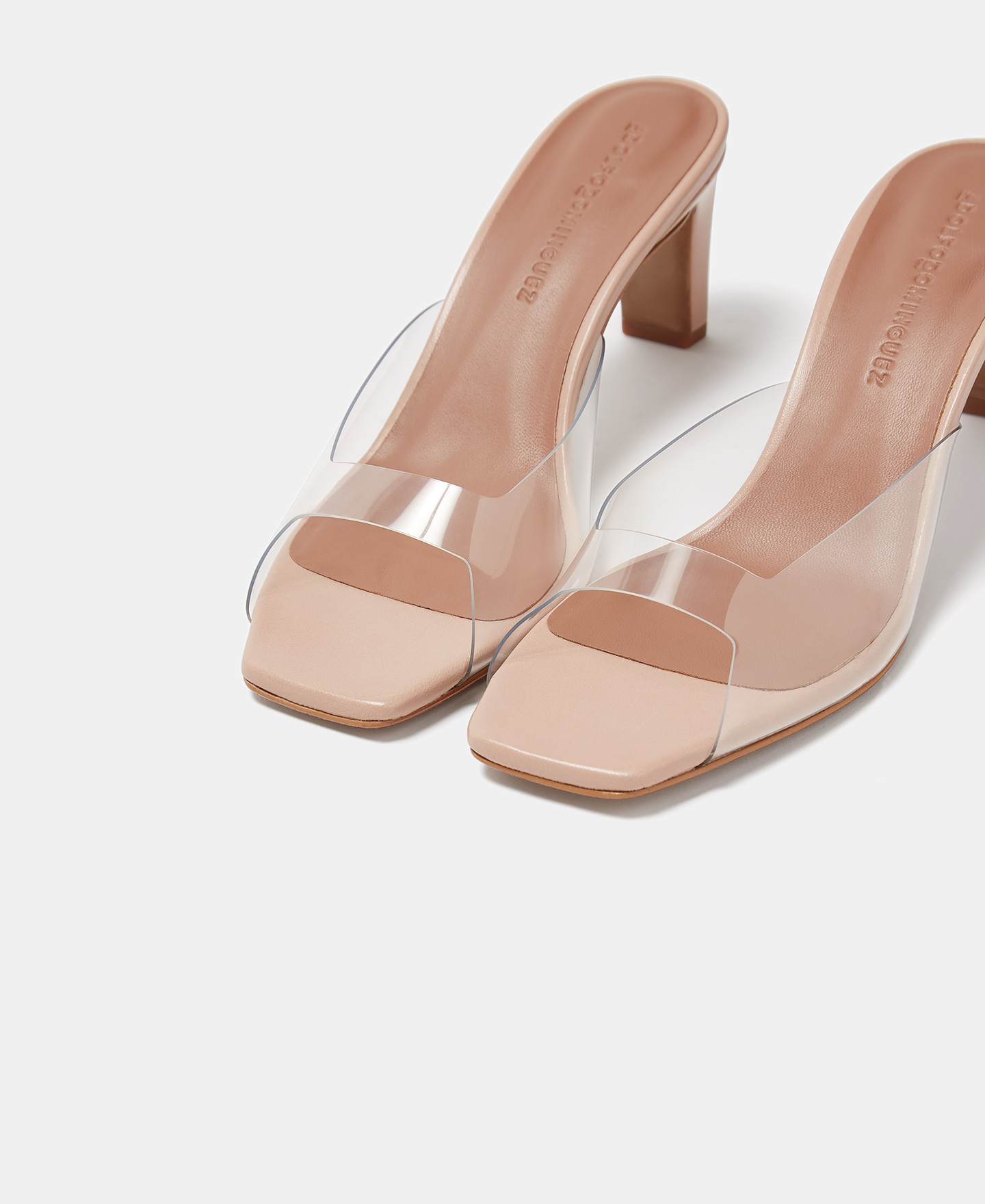 Heeled sandals with squared vamp image number 1