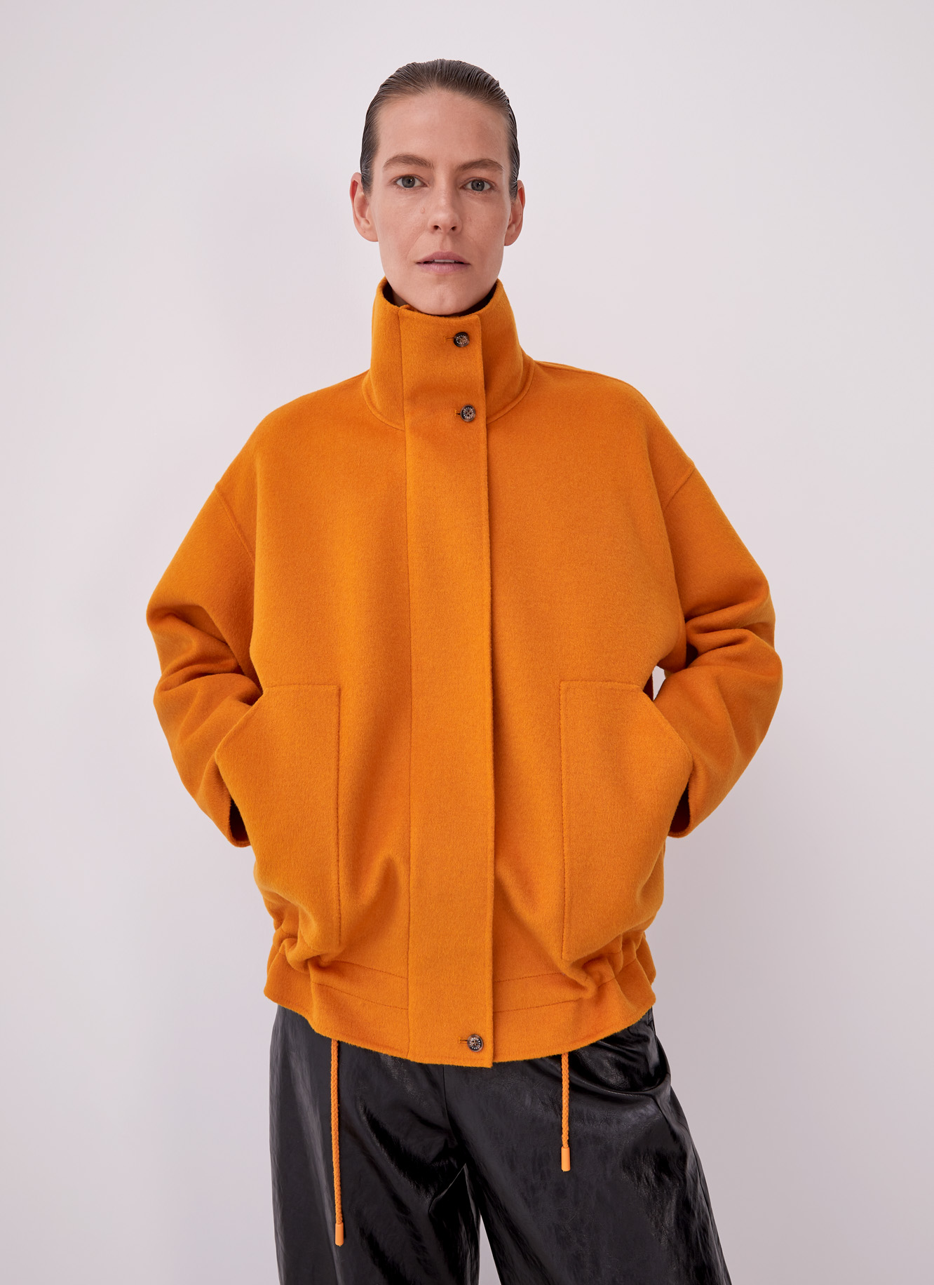 Short coat with chimney collar image number 0