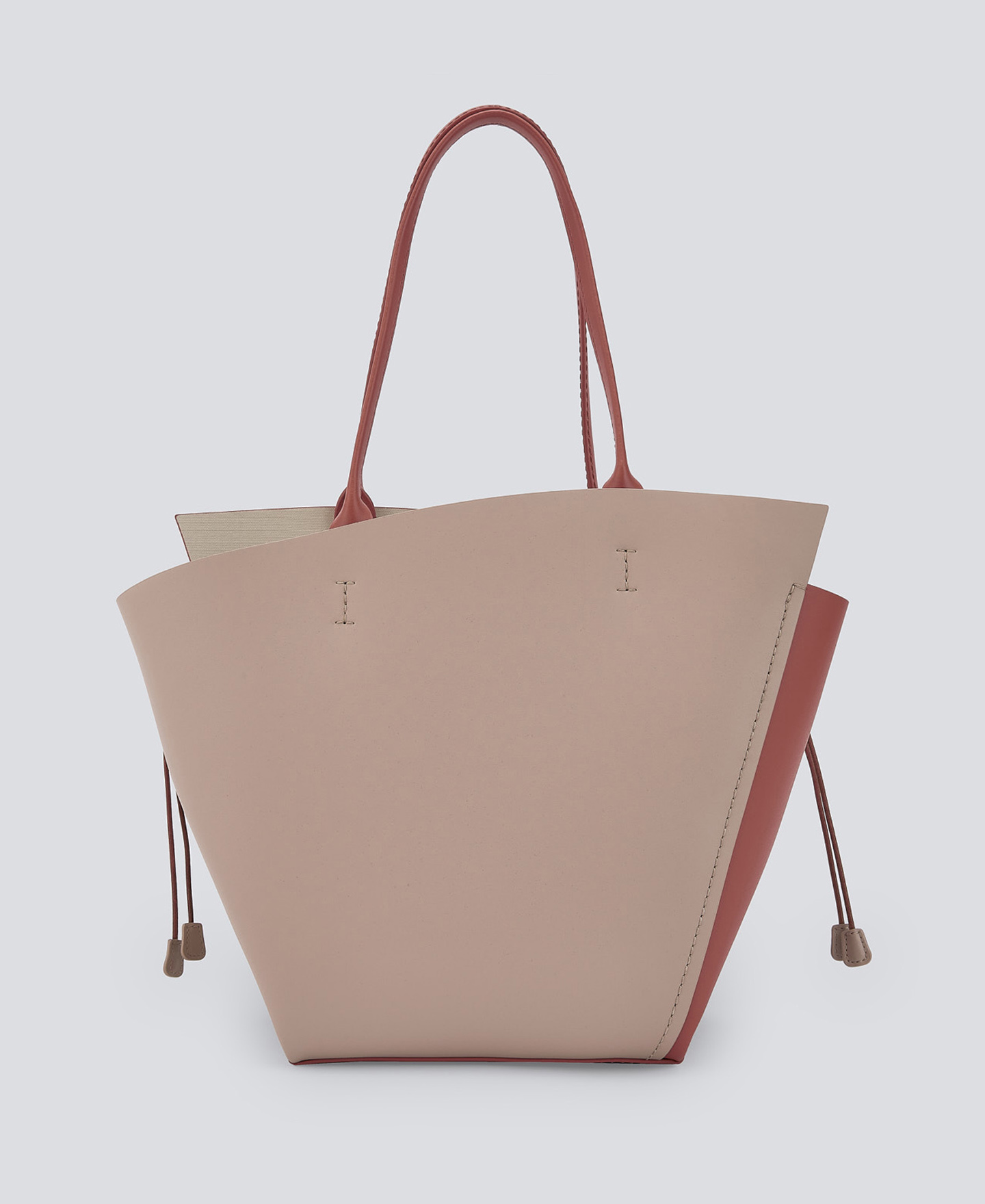 Asymmetric leather shopper bag woman image number 1