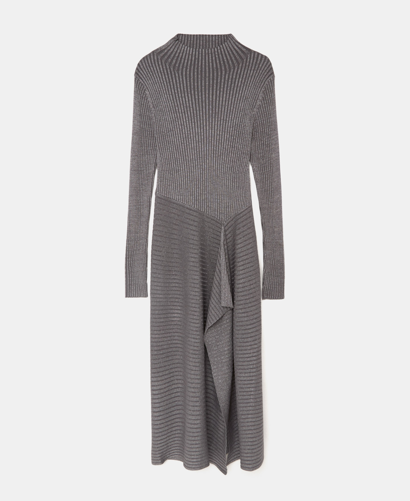 Asymmetrical ribbed knit dress image number 4