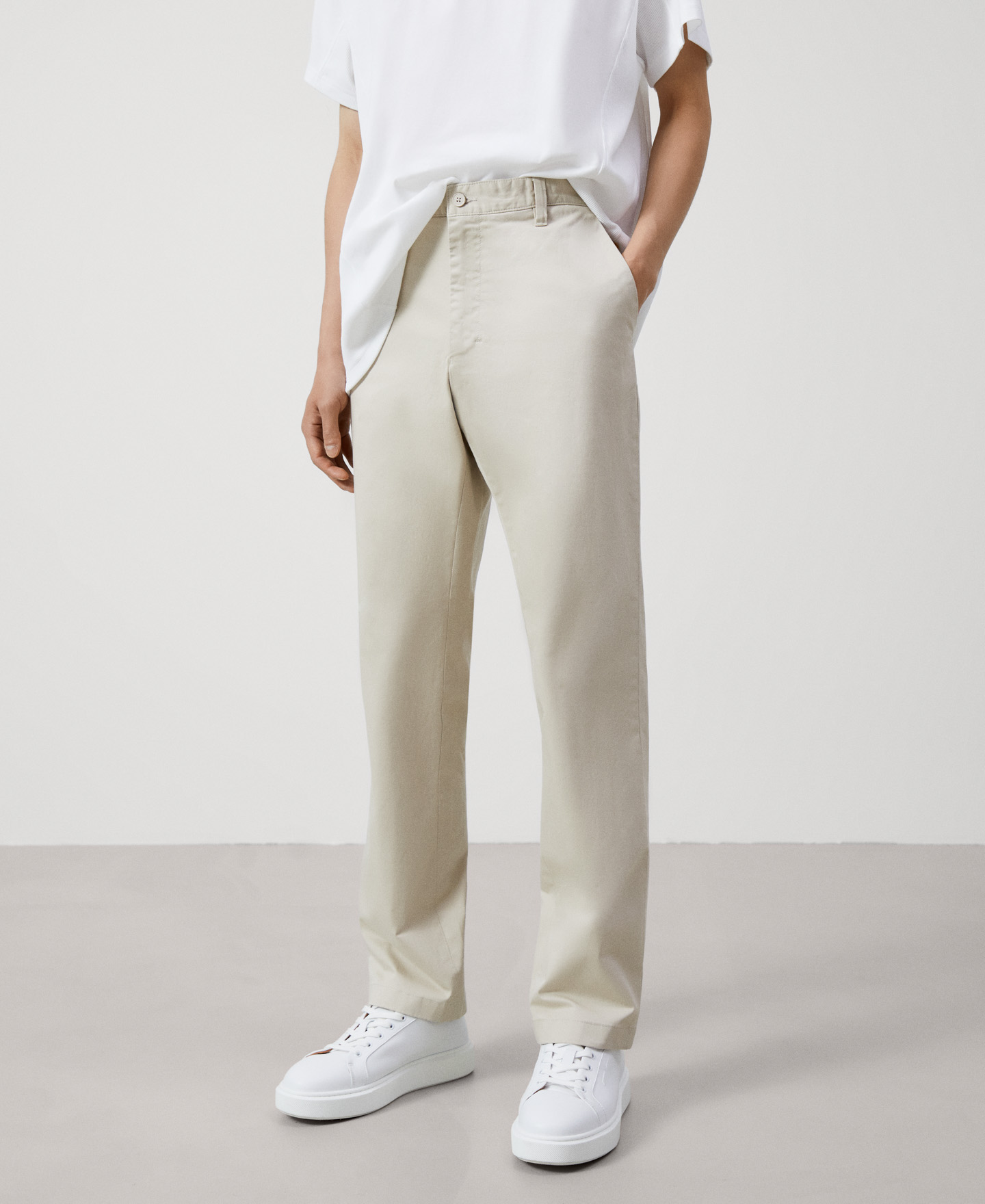 Stretch cotton chino trousers image number 0