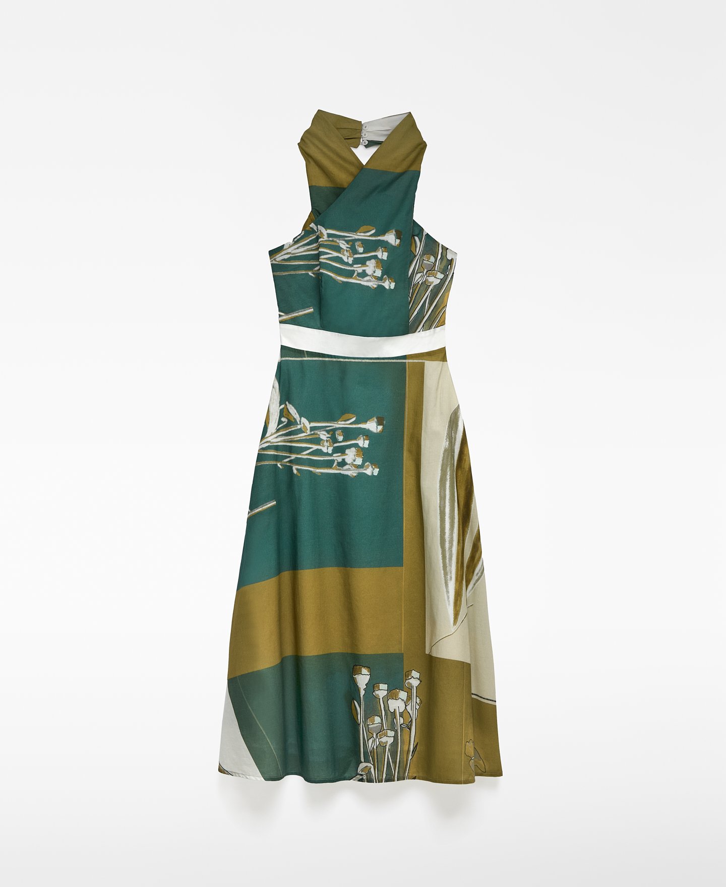 Vestido estampado com gola halter para mulher image number 4