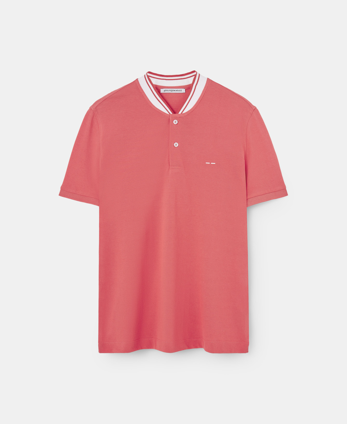 White pique polo shirt image number 4