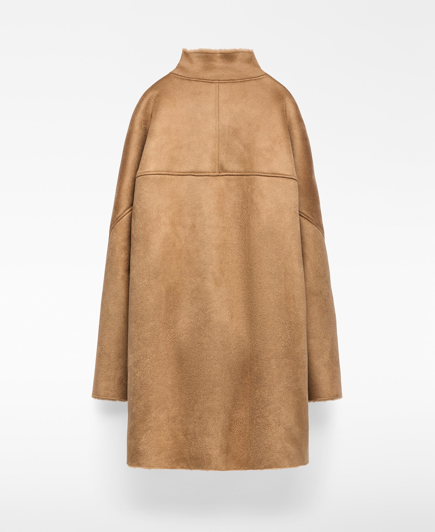 Faux -suede cross-over coat woman image number 5