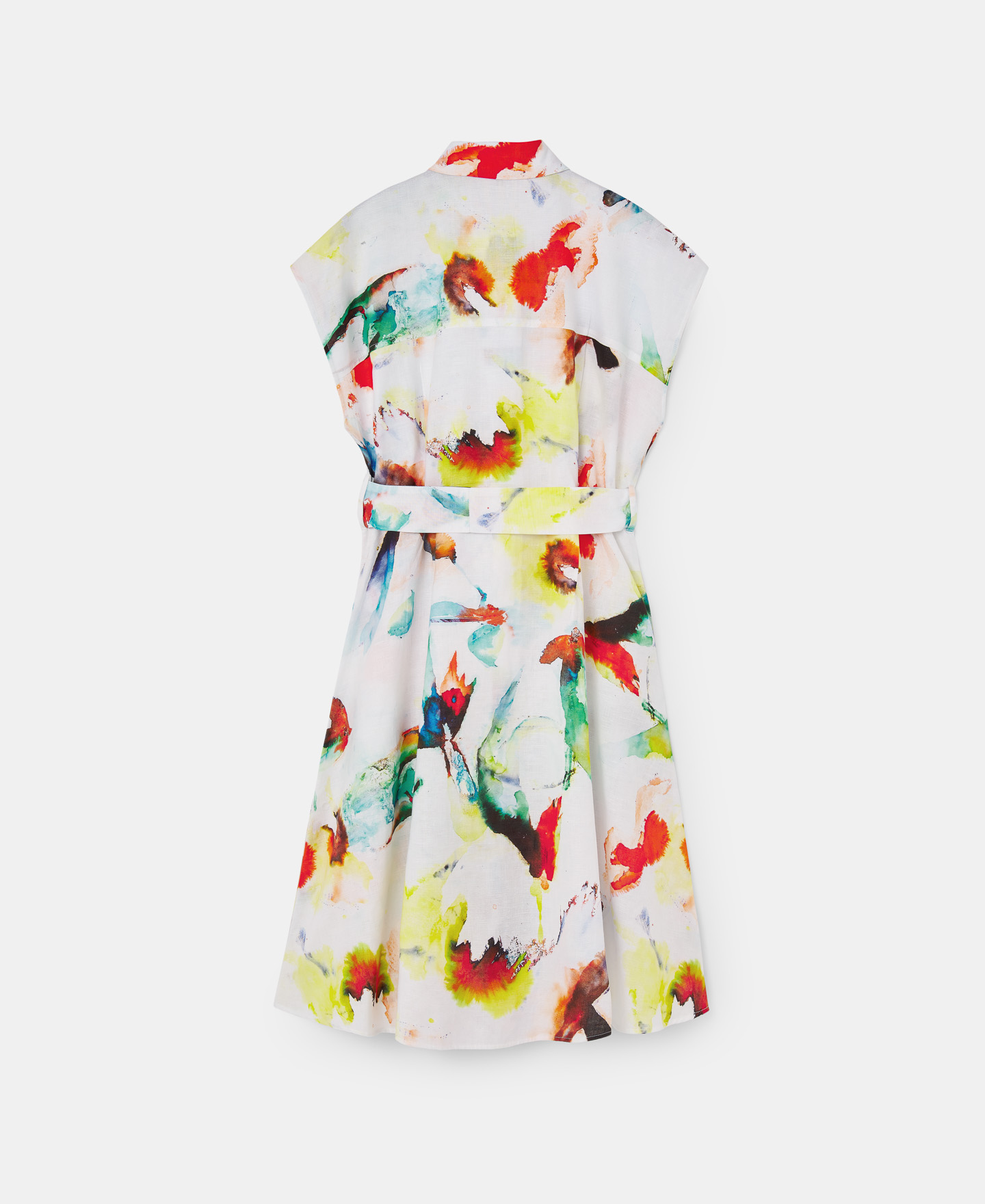 Vestido floral botones en algodón y lino image number 5