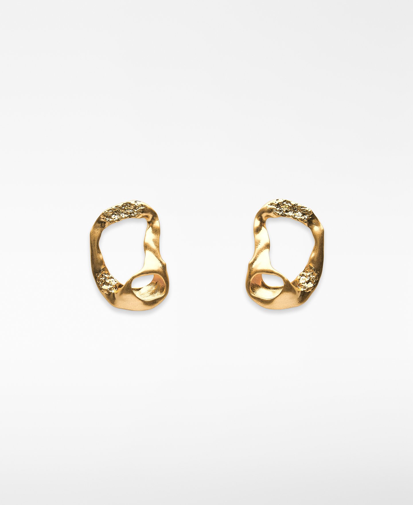 Hammered texture maxi earrings woman image number 0