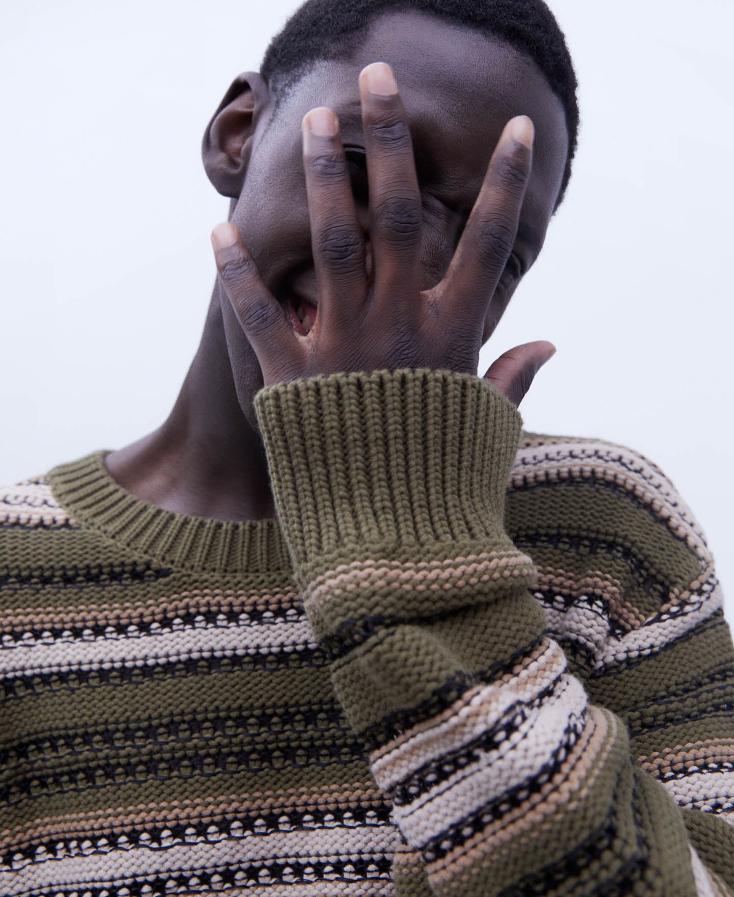 Striped structure crew neck sweater image number 4