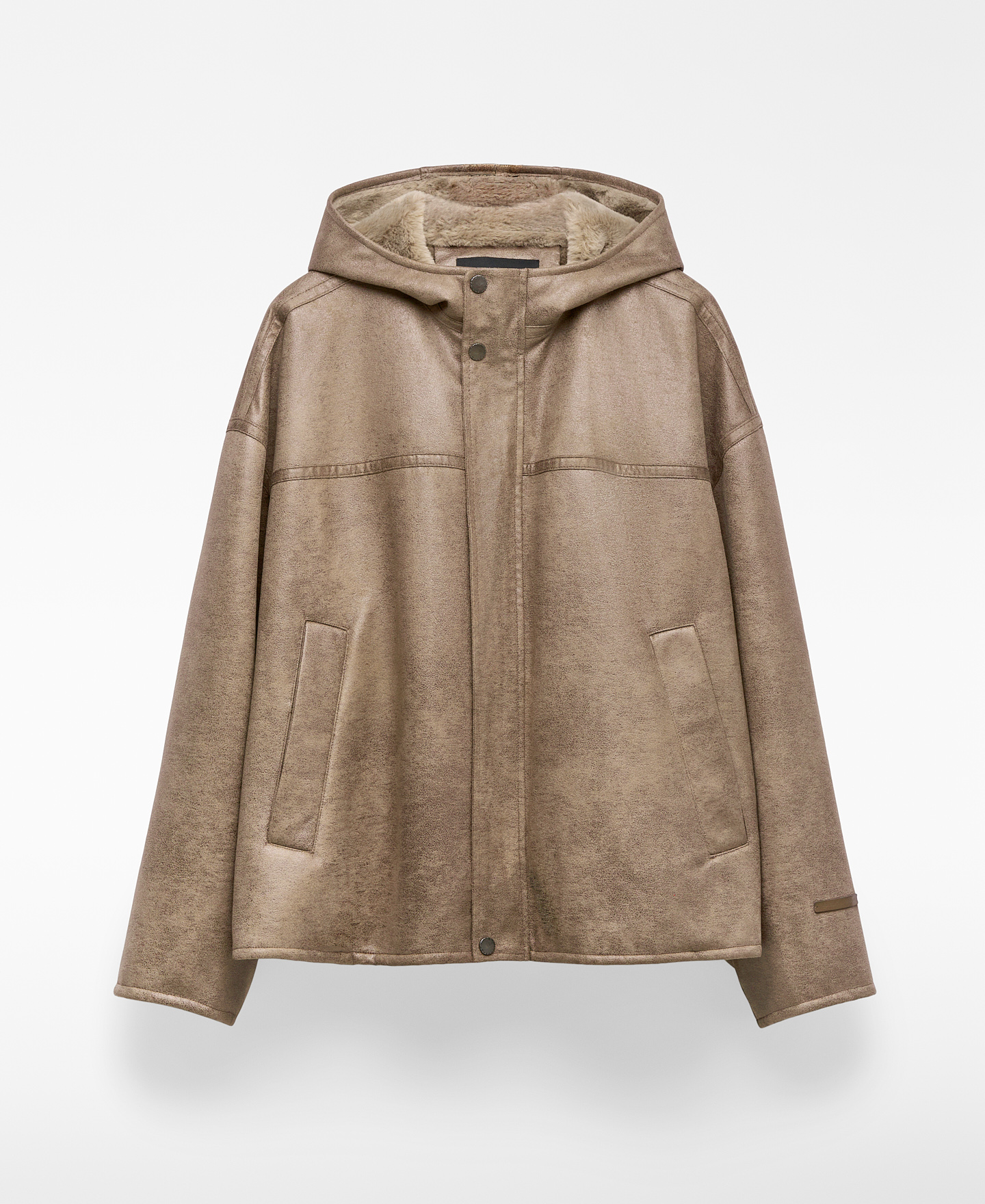 Leather-Non-Leather oversize jacket man image number 4