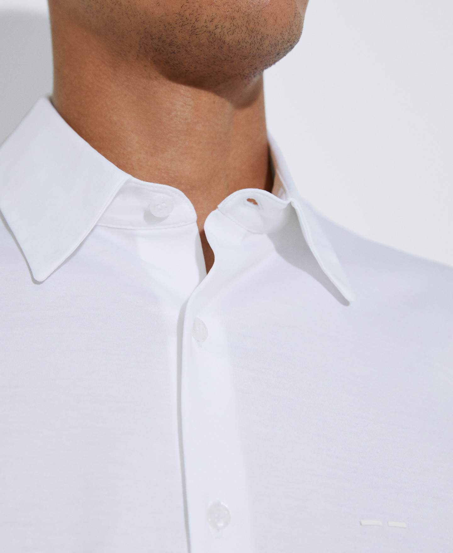 Cotton lapel collar shirt image number 3