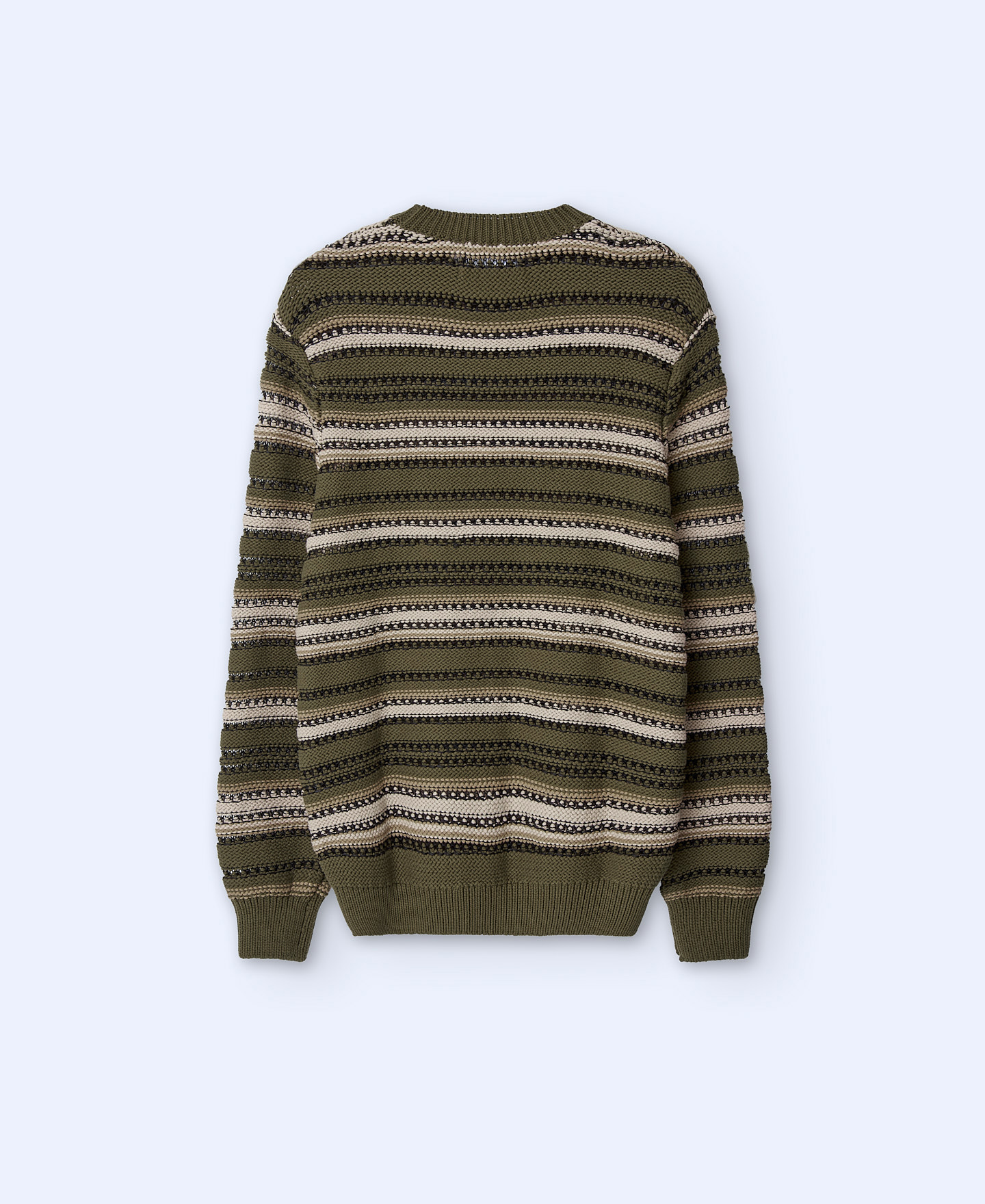 Striped structure crew neck sweater image number 5