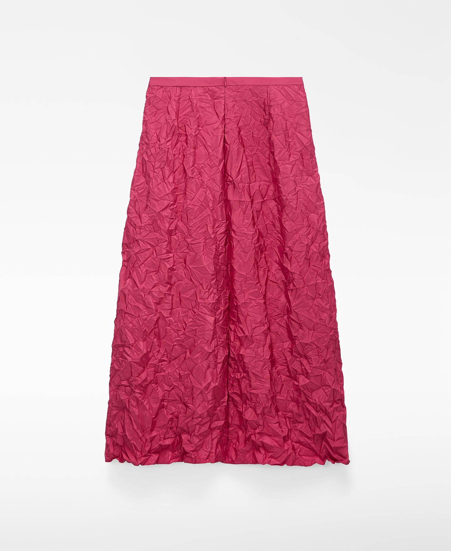 Wrinkled-effect satin midi skirt image number 5