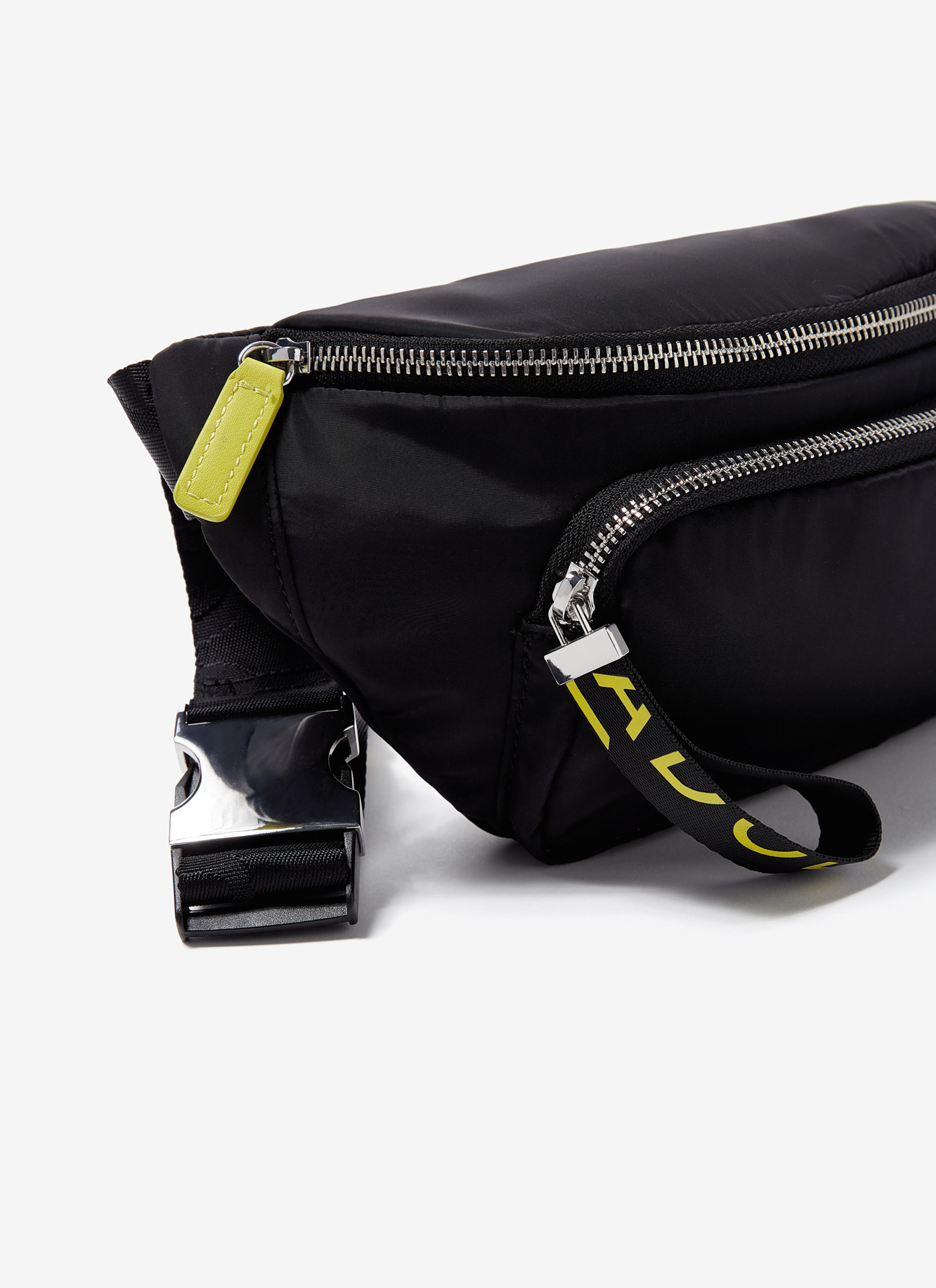 Nylon waist bag with outer pocket image number 1