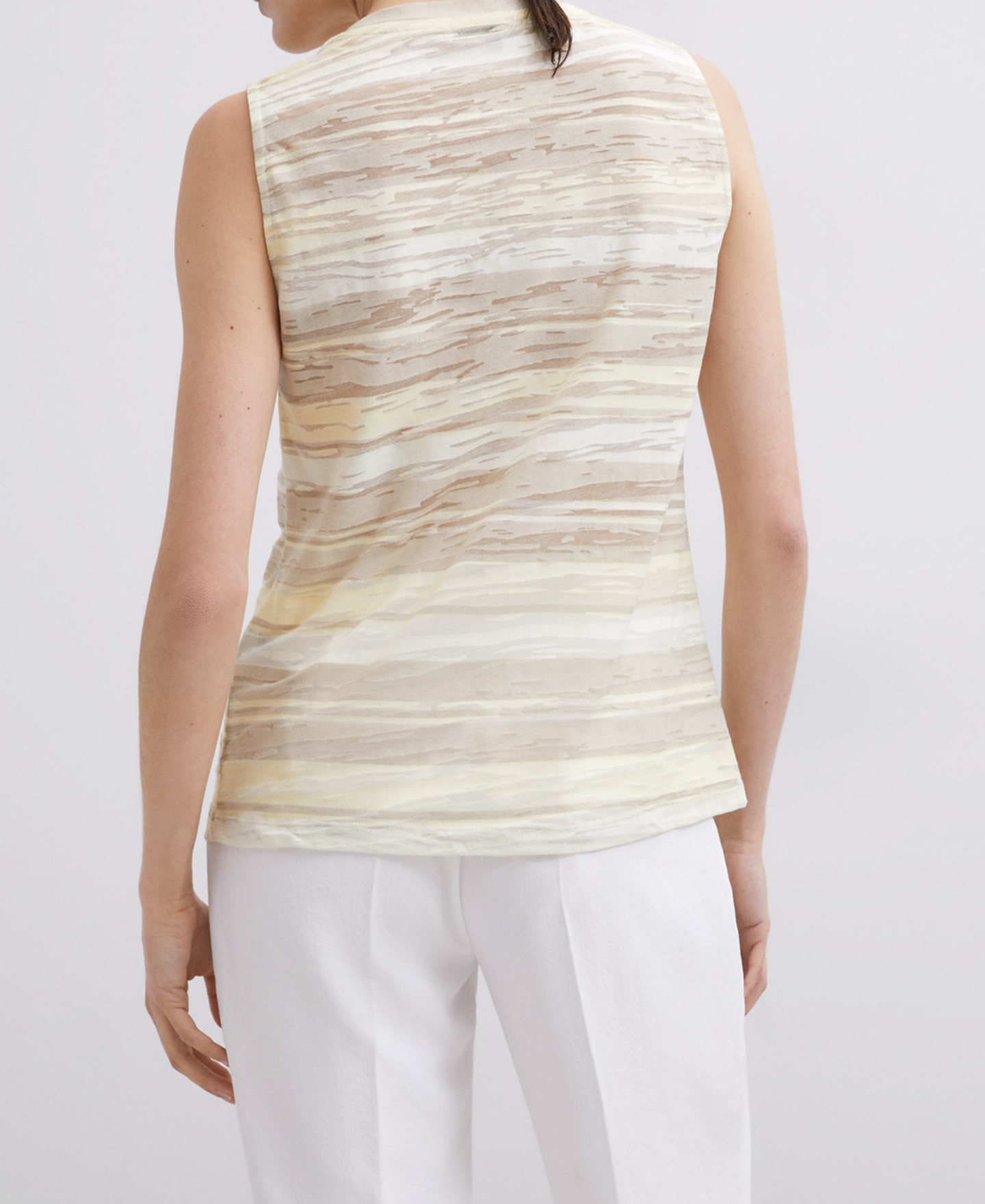 Striped sleeveless t-shirt image number 1