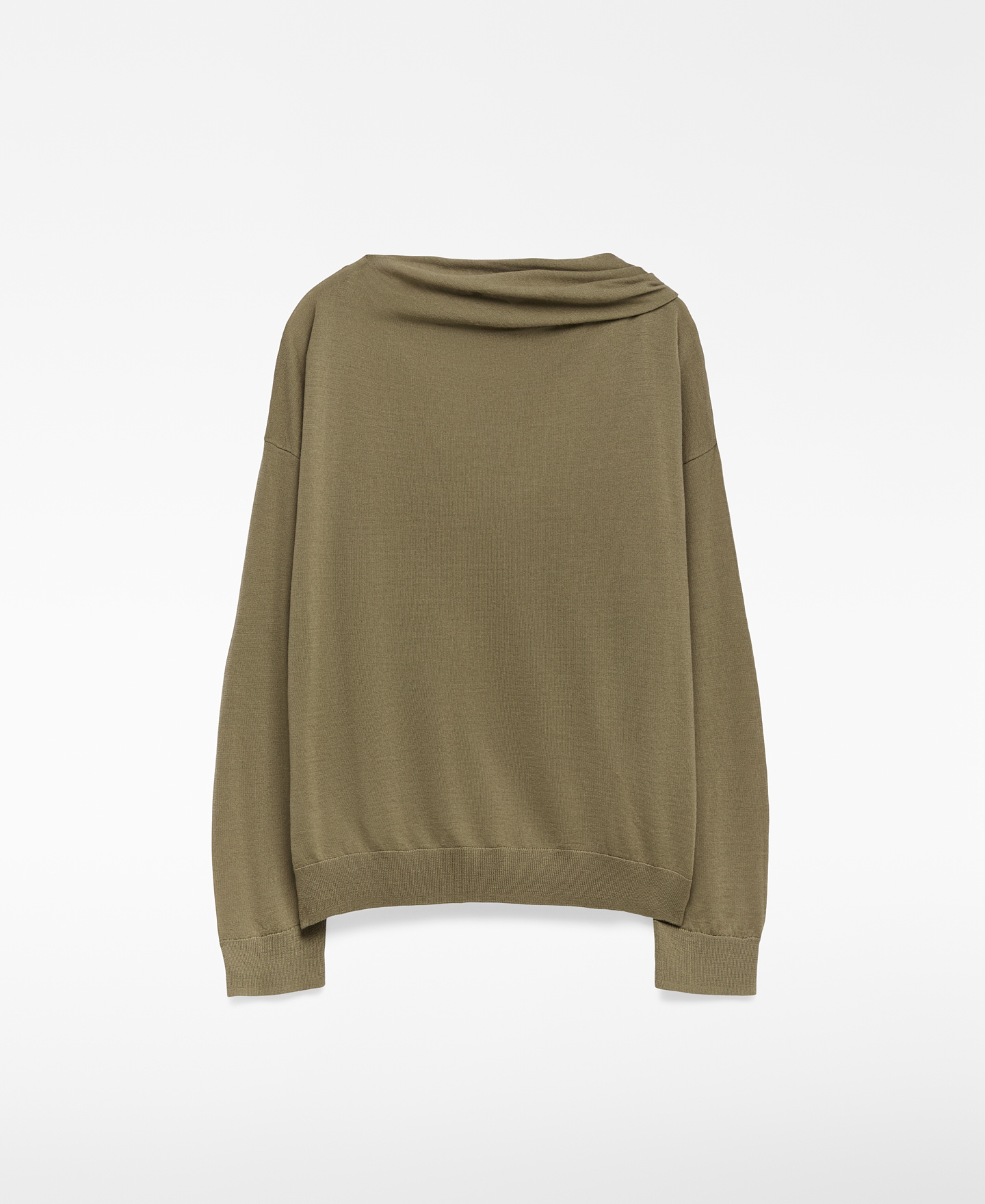 Merino wool scarf-collar sweater woman image number 4