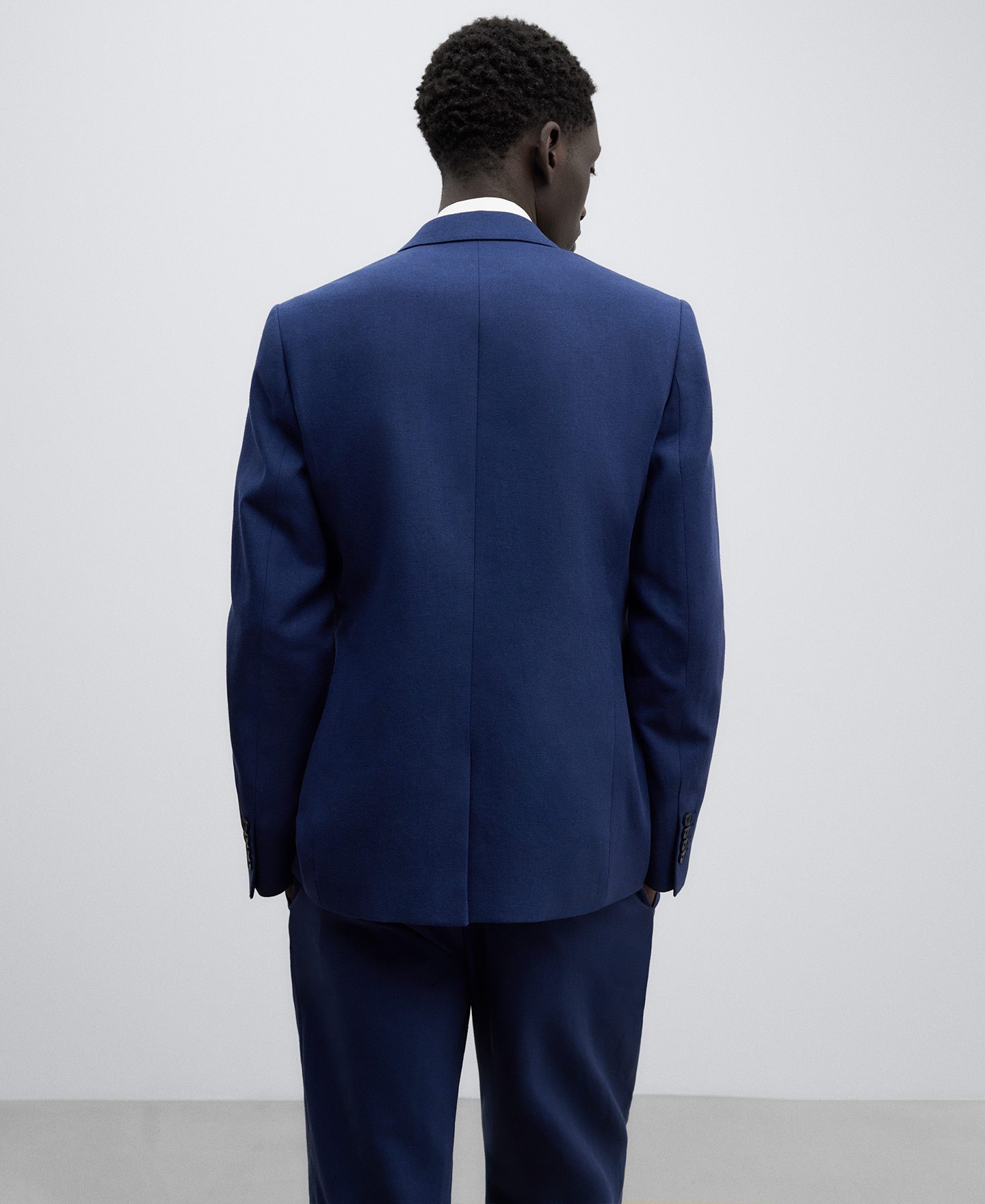 Blazer lino algodón azul marino hombre image number 2