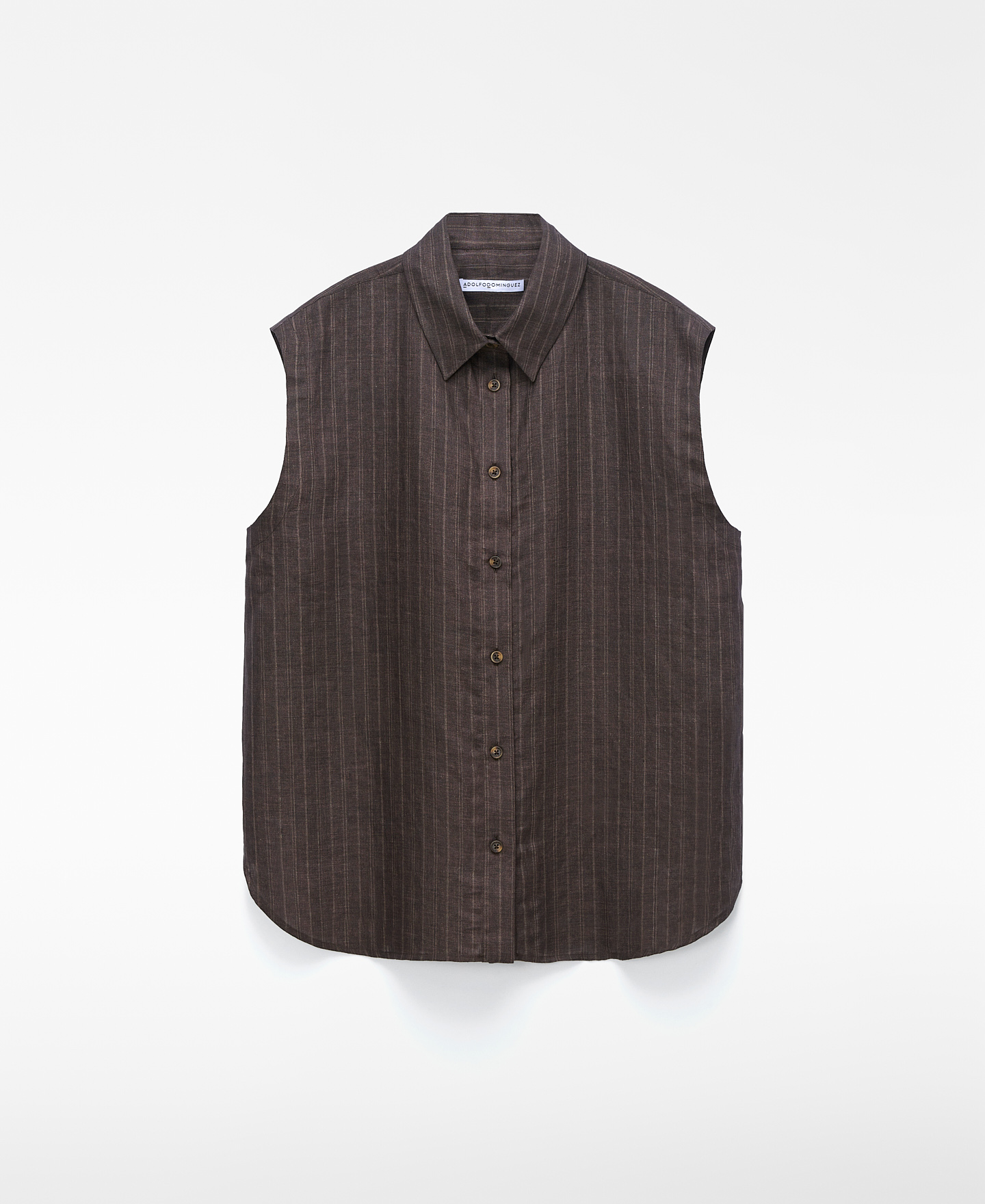 Camisa manga sisa rayas lino europeo image number 4