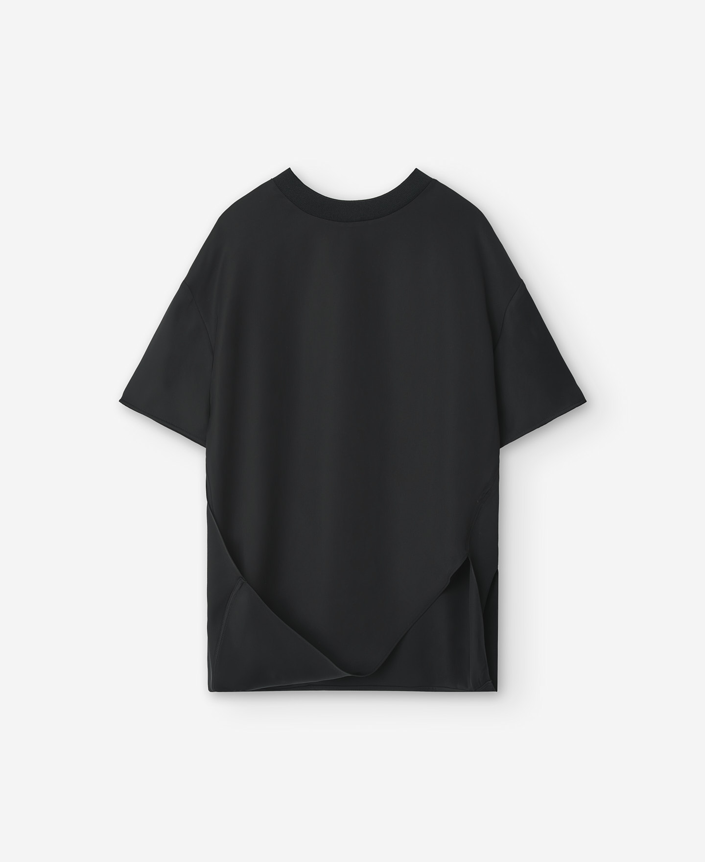 Black asymmetric T-shirt for women image number 4