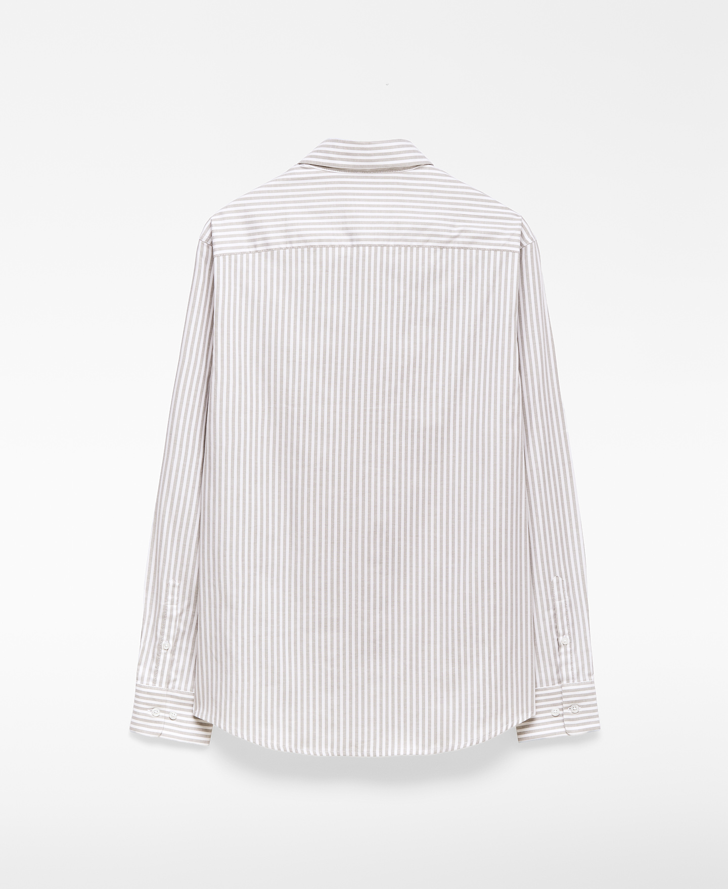 Spread collar striped shirt image number 5