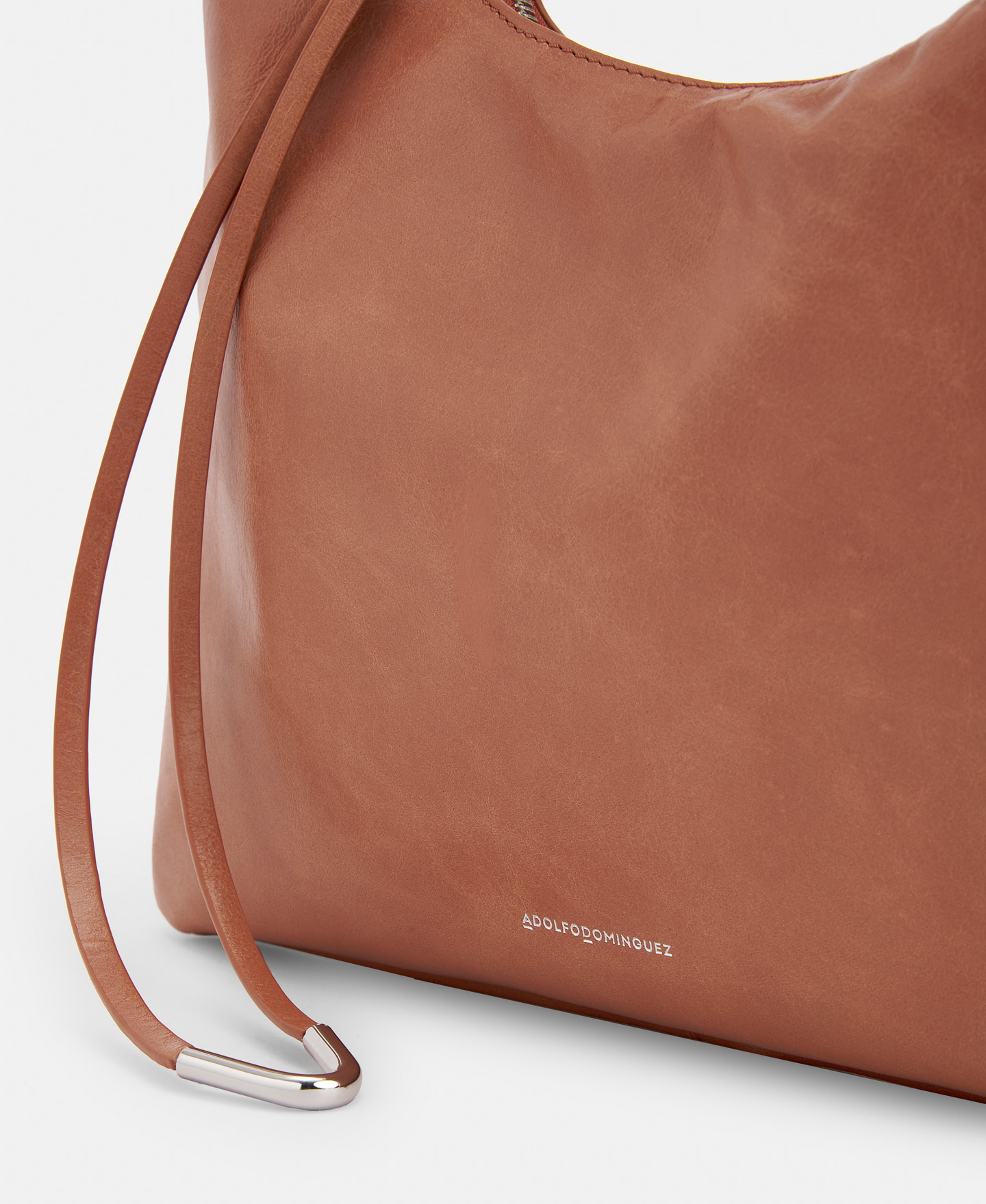 Leather hobo bag with turned handle image number 3