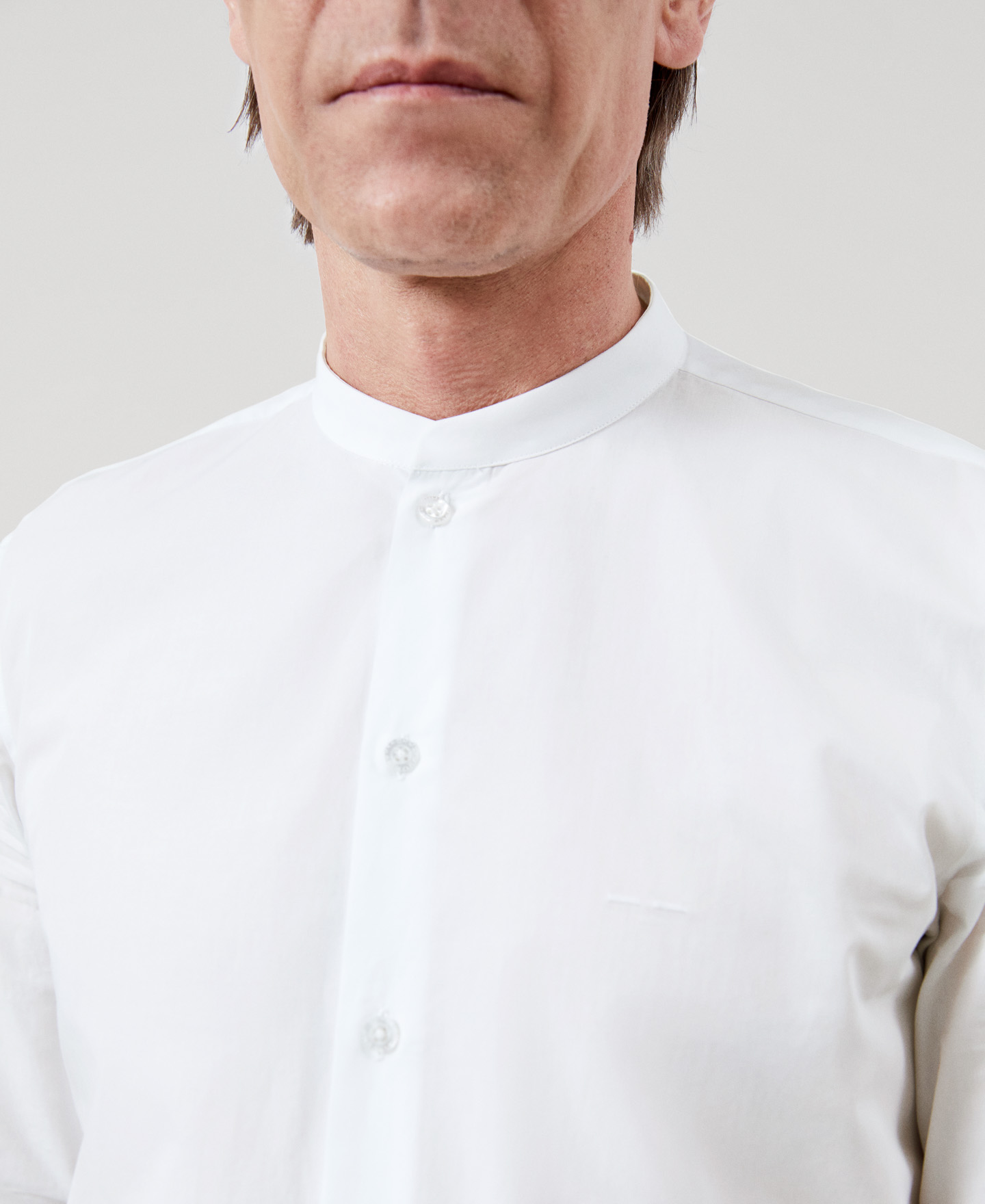Camisa cuello Mao en algodón orgánico image number 3
