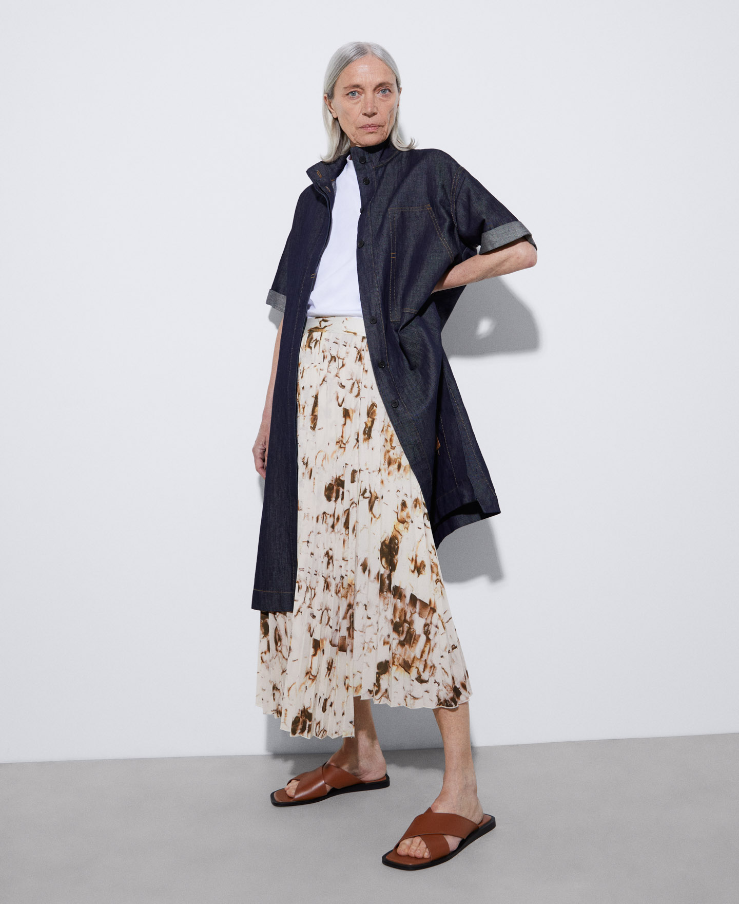 Midi skirt in recycled polyester image number 1