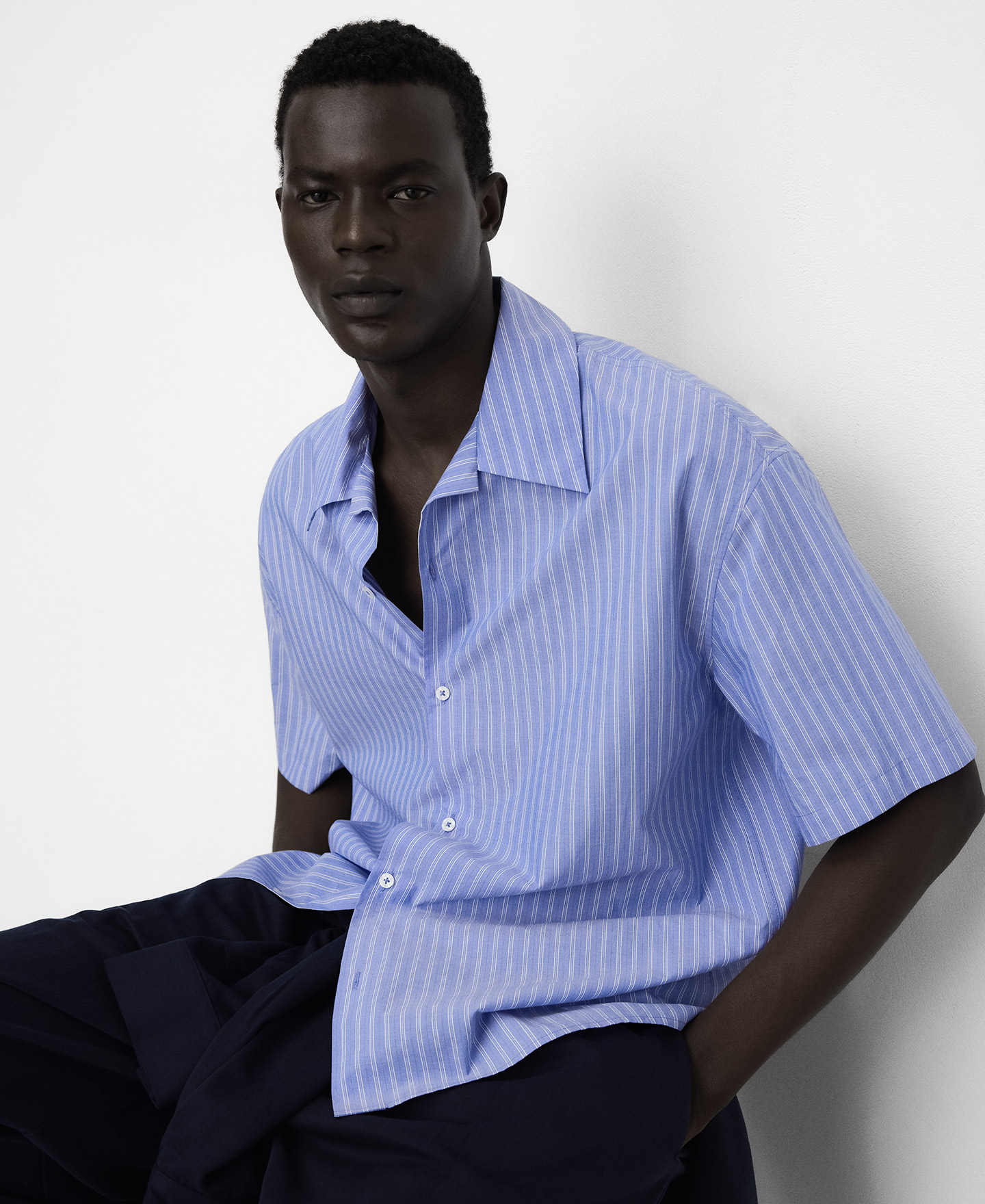 Chemise polyvalente &agrave; rayures en coton image number 3