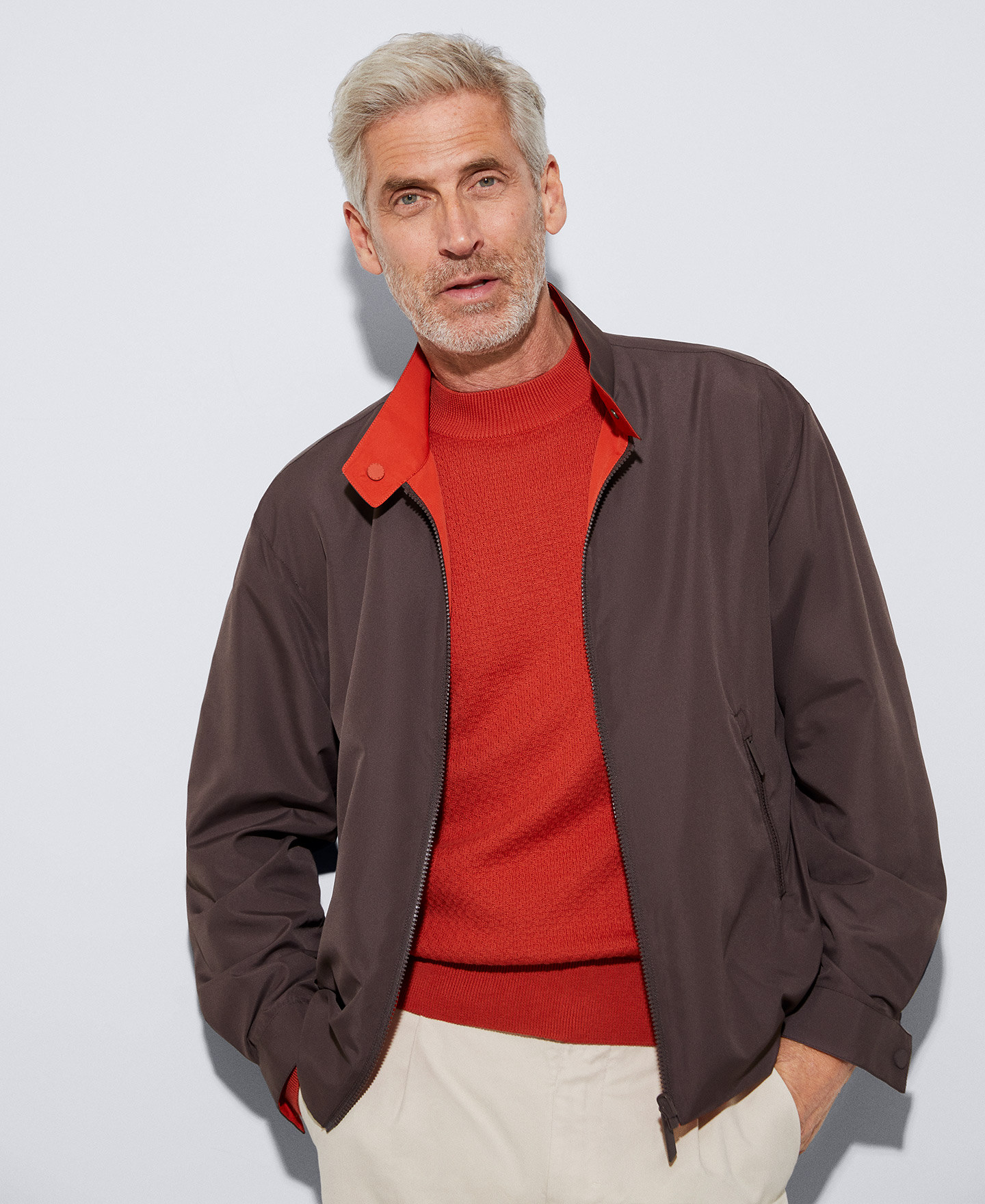 Reversible Mandarin collar jacket image number 0