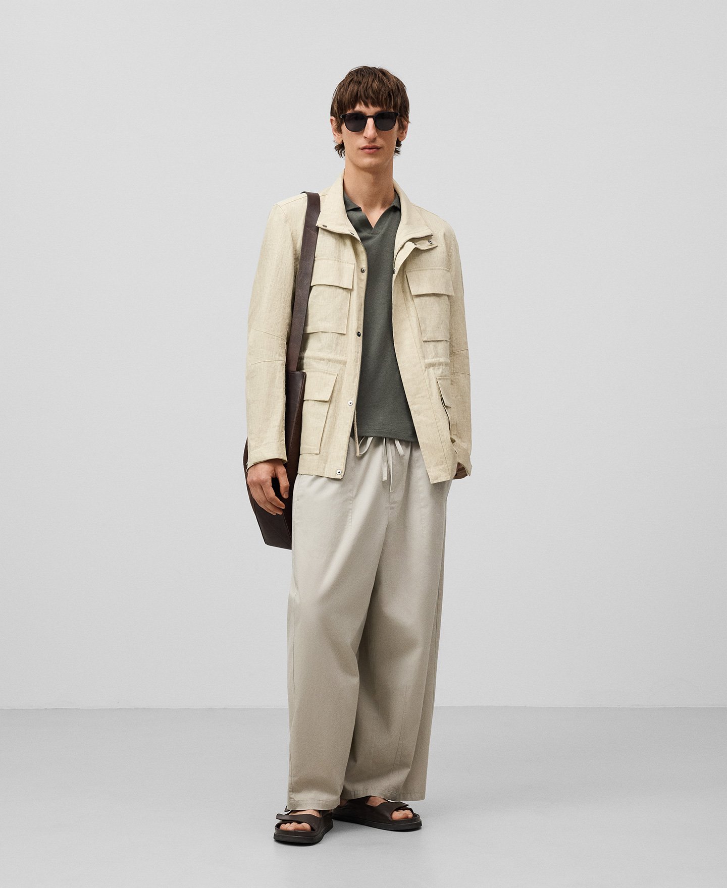 Veste saharienne en lin européen homme image number 1