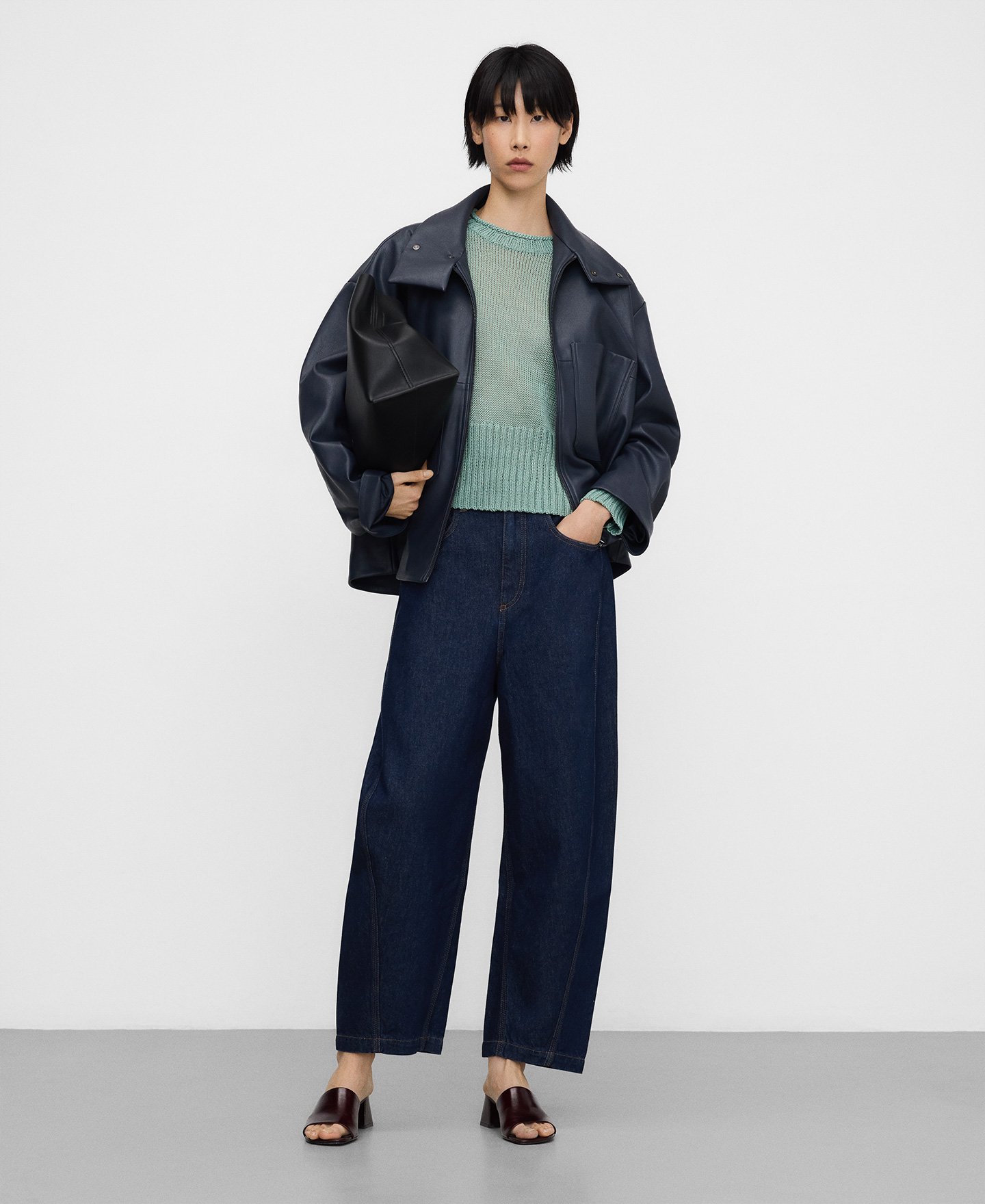 Knit crew collar sweater woman image number 1