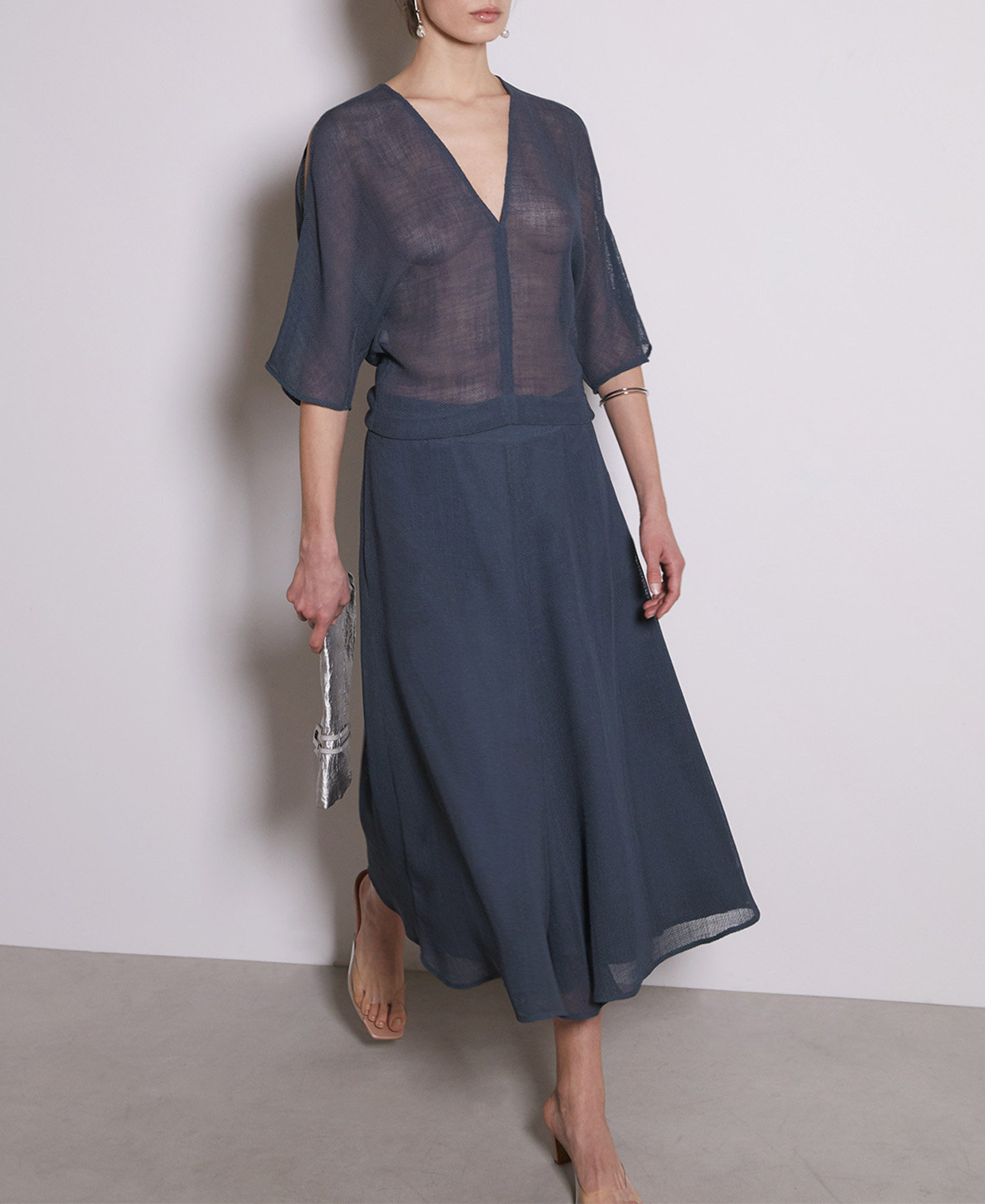 Semitransparent shirt with v-neckline image number 0