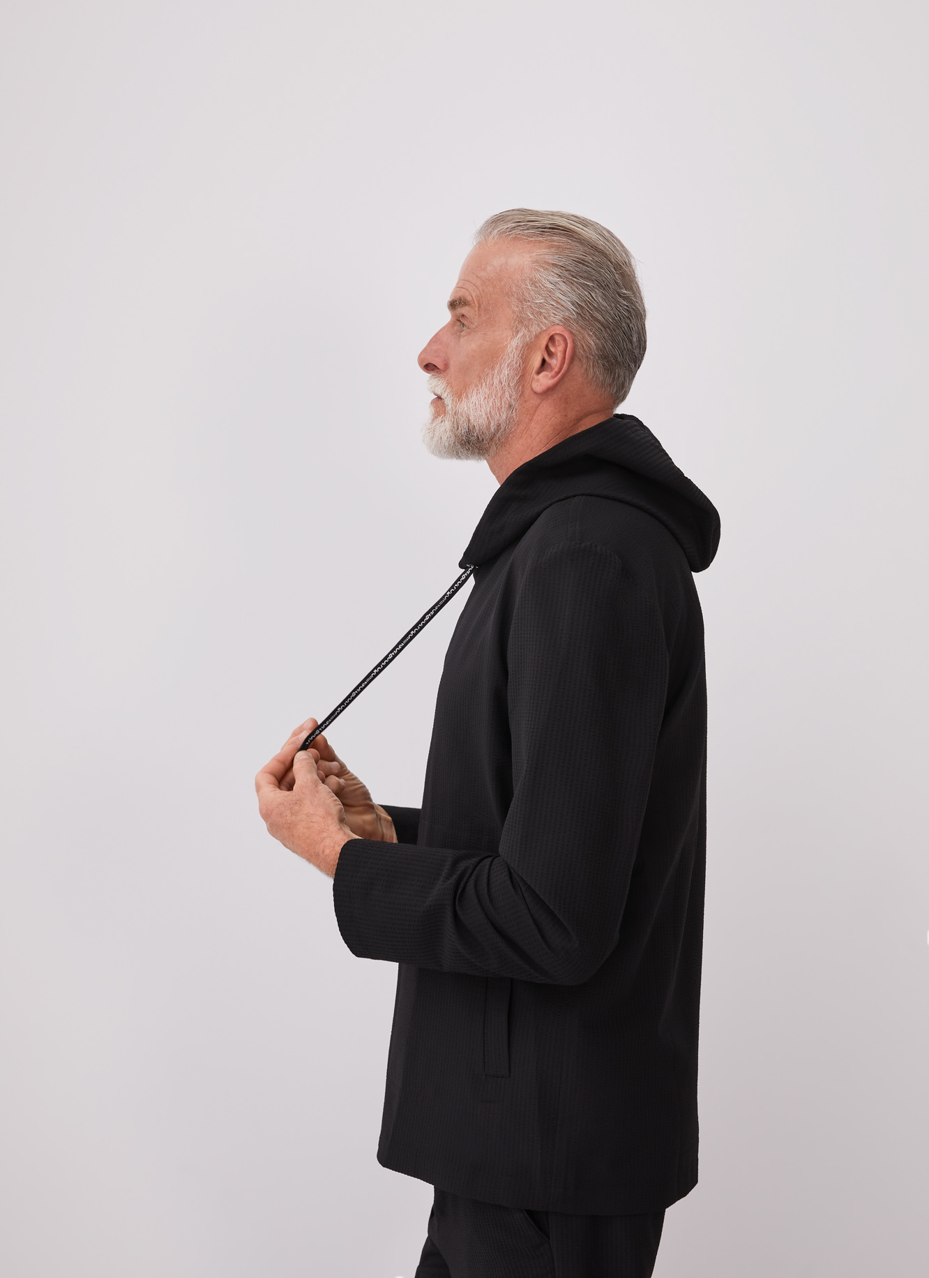 Hooded overshirt with logoed laces image number 2