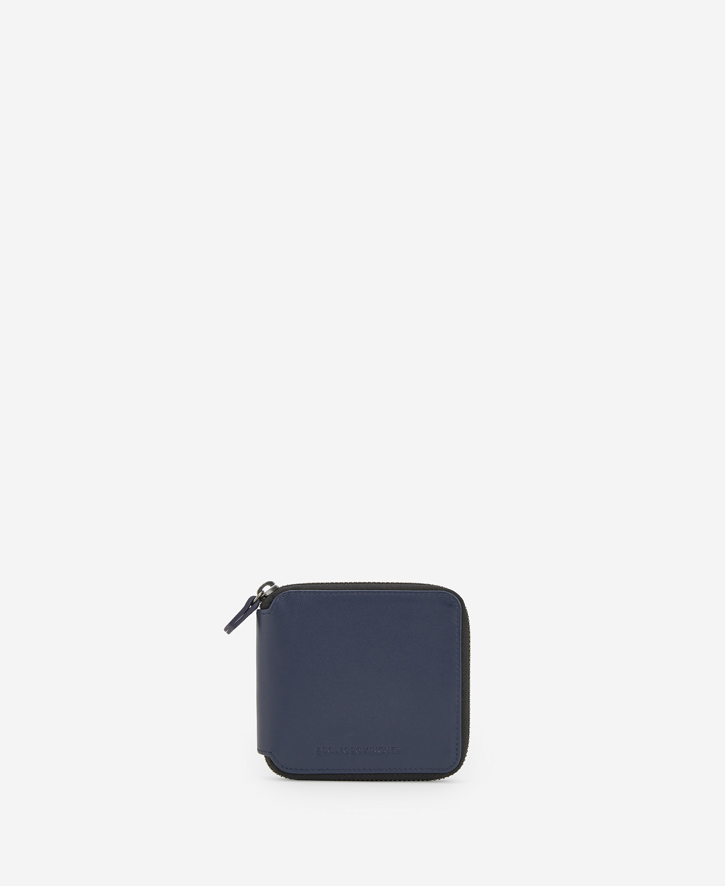 Navy leather square wallet image number 0