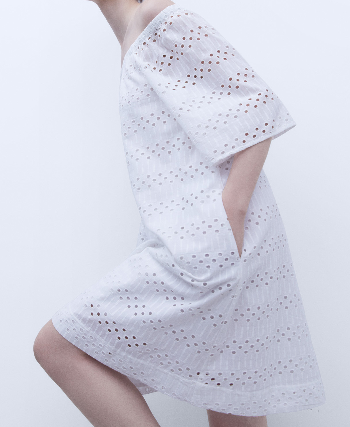 Bateau neckline embroidered dress image number 3