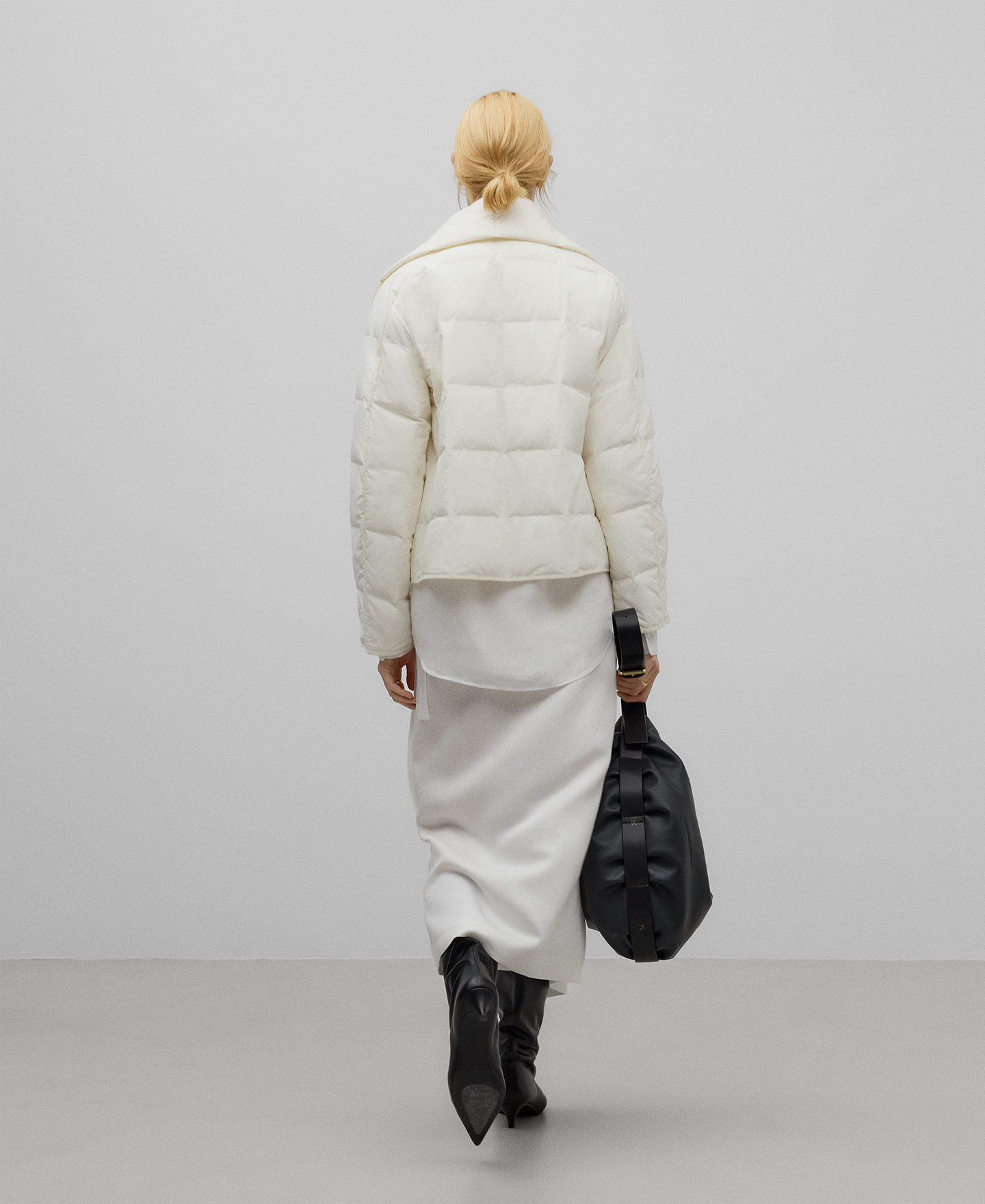 Quilted jacket with scarf woman image number 2