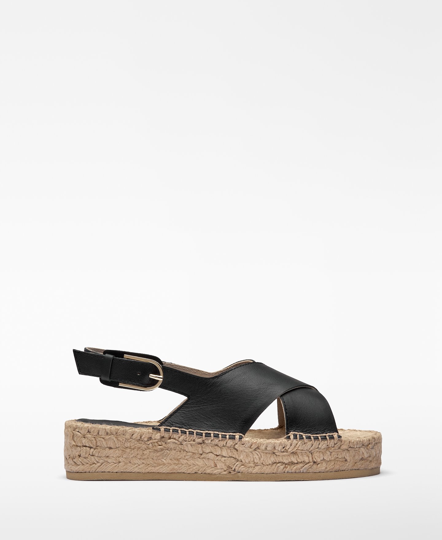 Platform leather sandal woman image number 0