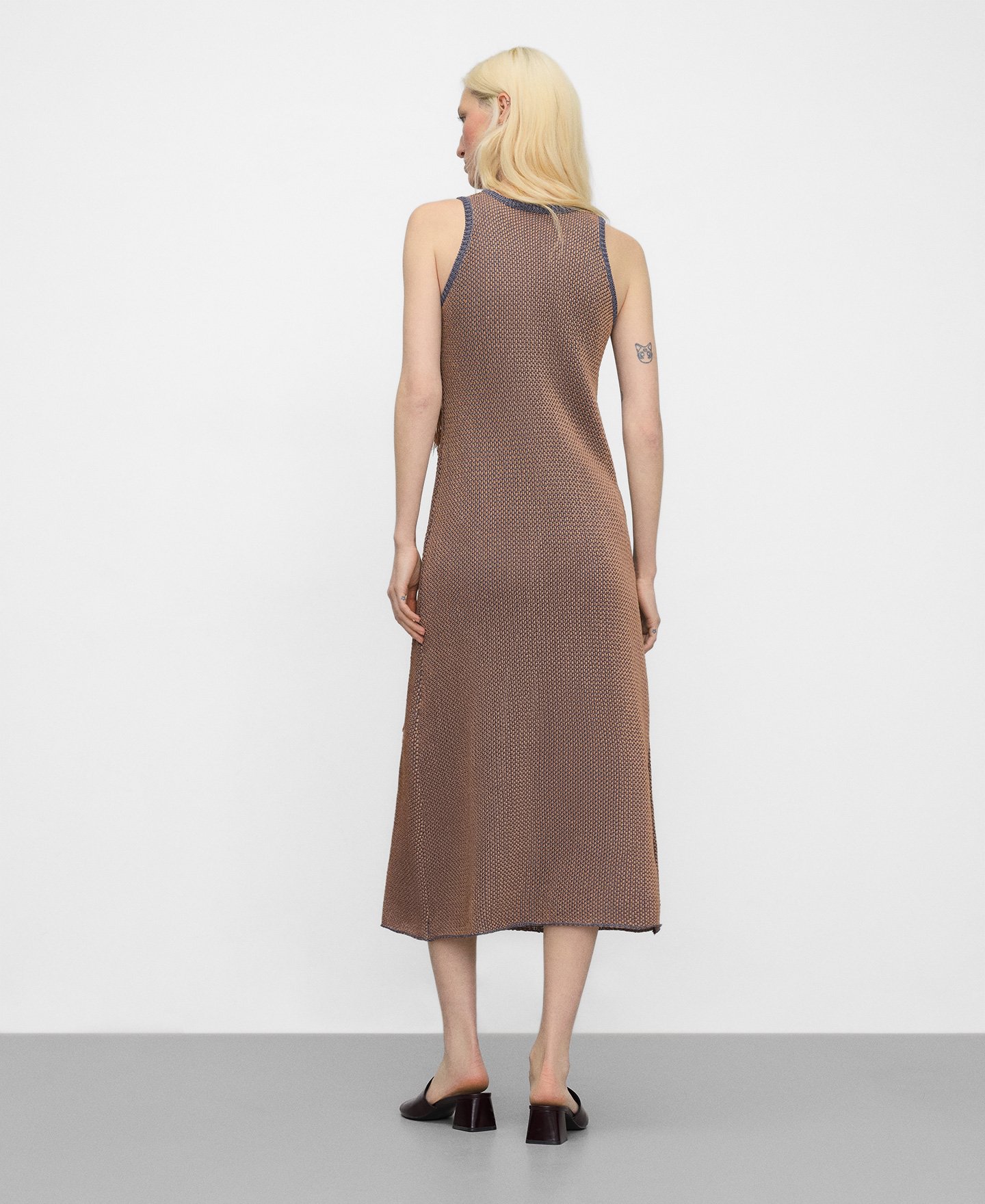 Fringed jacquard knit dress image number 2